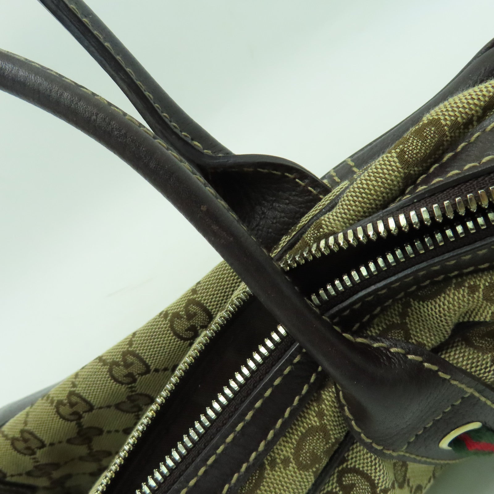 GUCCI 【激減優惠】帆布Shoulder Bag金扣肩背袋啡色