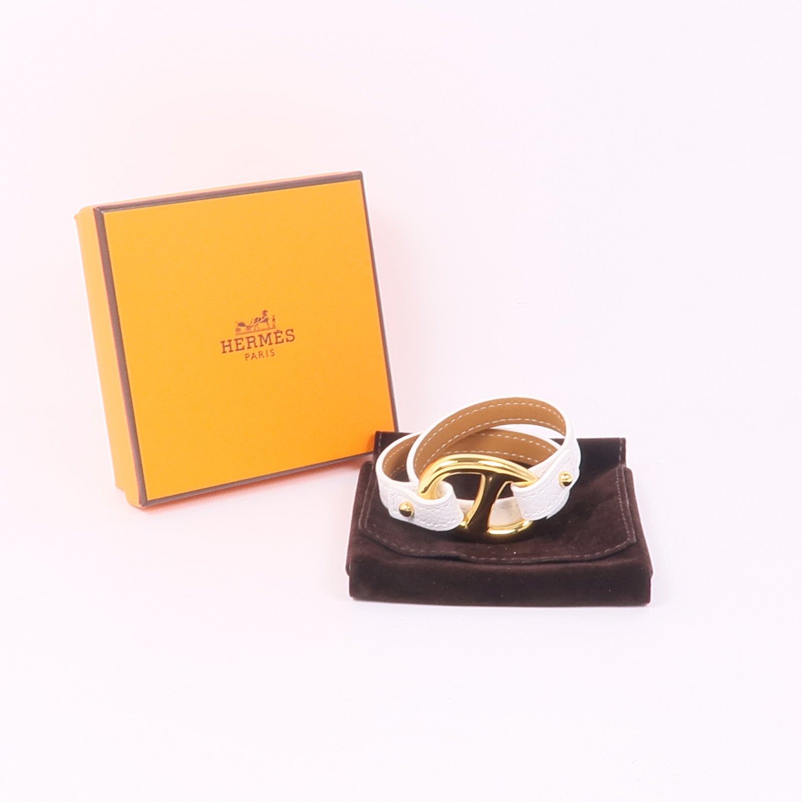 HERMES Epsom皮革Granville Double Tour金扣手帶
