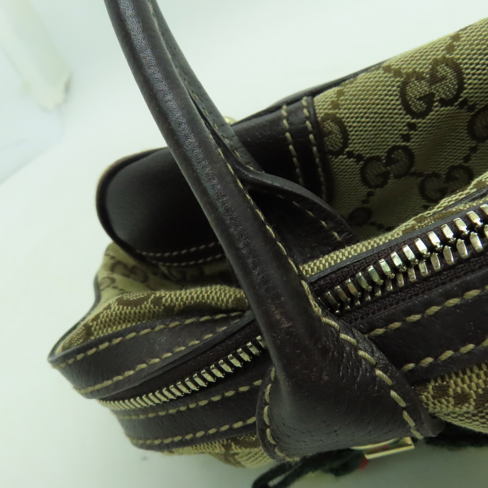 GUCCI 【激減優惠】帆布Shoulder Bag金扣肩背袋啡色