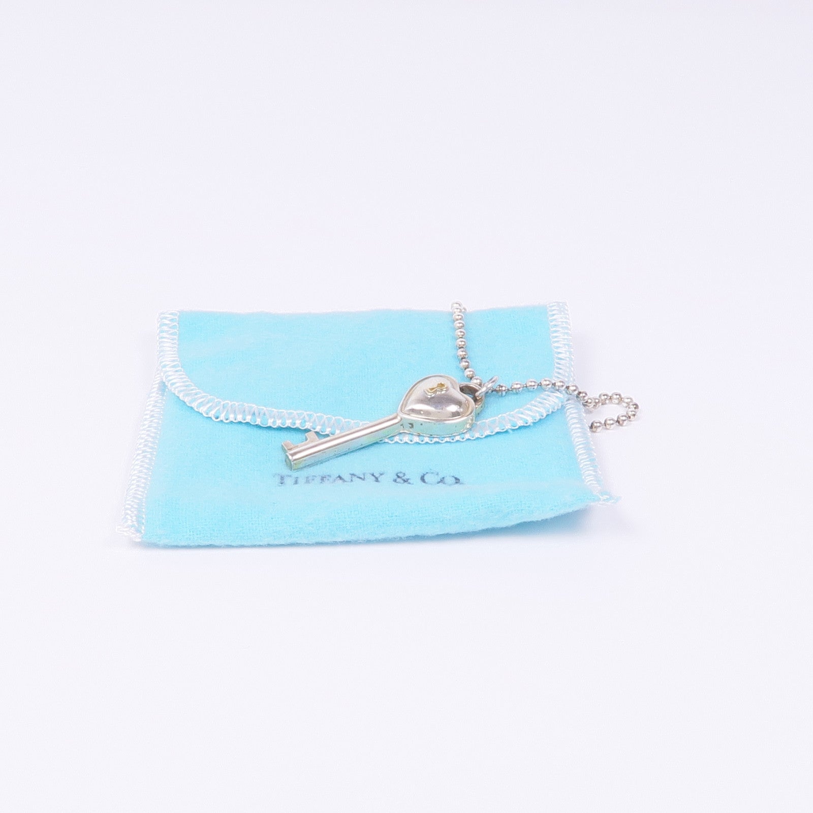 TIFFANY＆CO 925純銀Heart Key Necklace項鍊