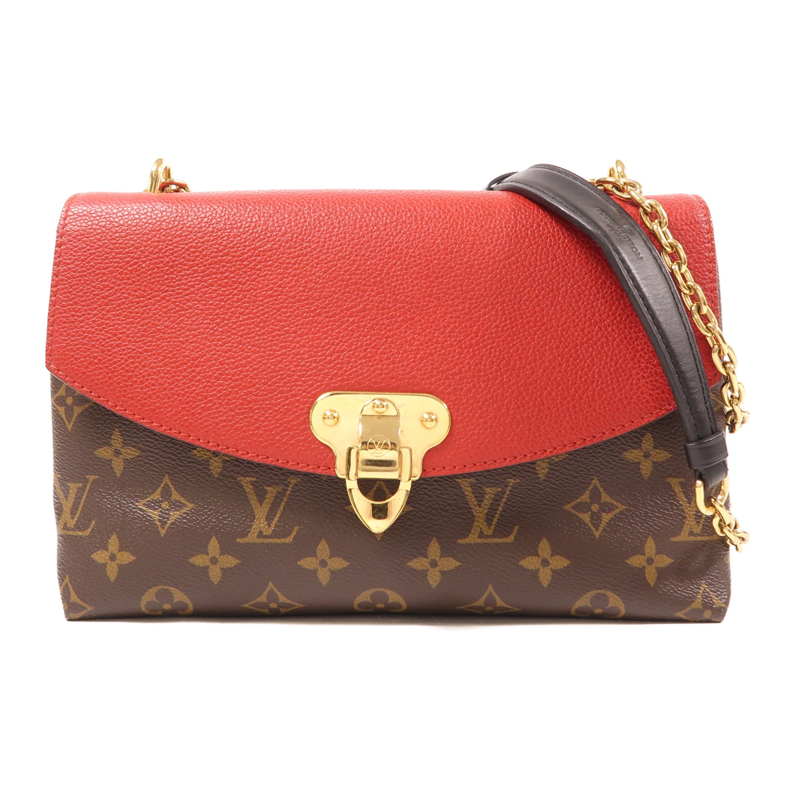 LOUIS VUITTON GHW Saint Placide Shoulder Bag M43713 Monogram Brown/Red