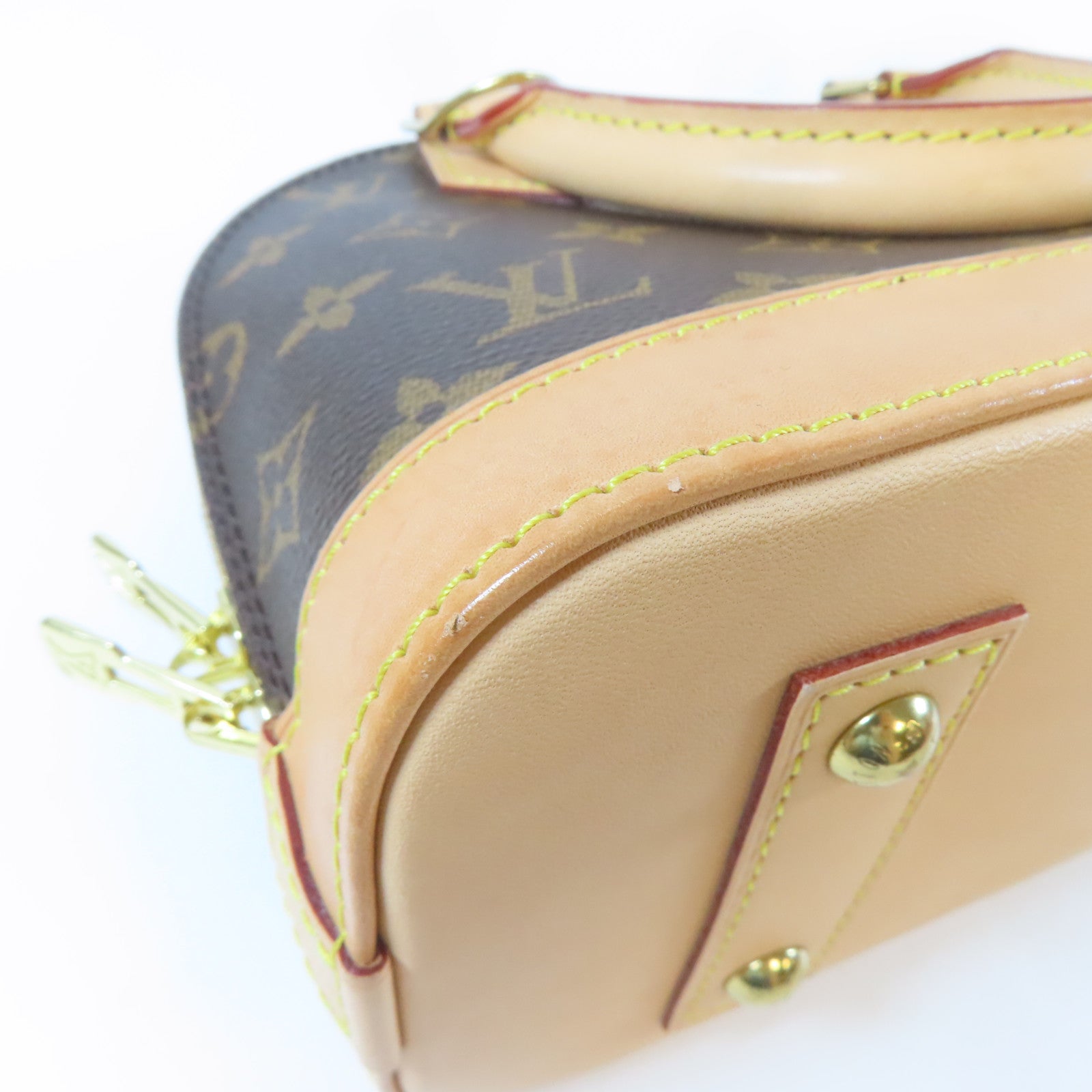LOUIS VUITTON Monogram Alma BB 2 Way Shoulder Bag金扣手挽肩背兩用袋啡色
