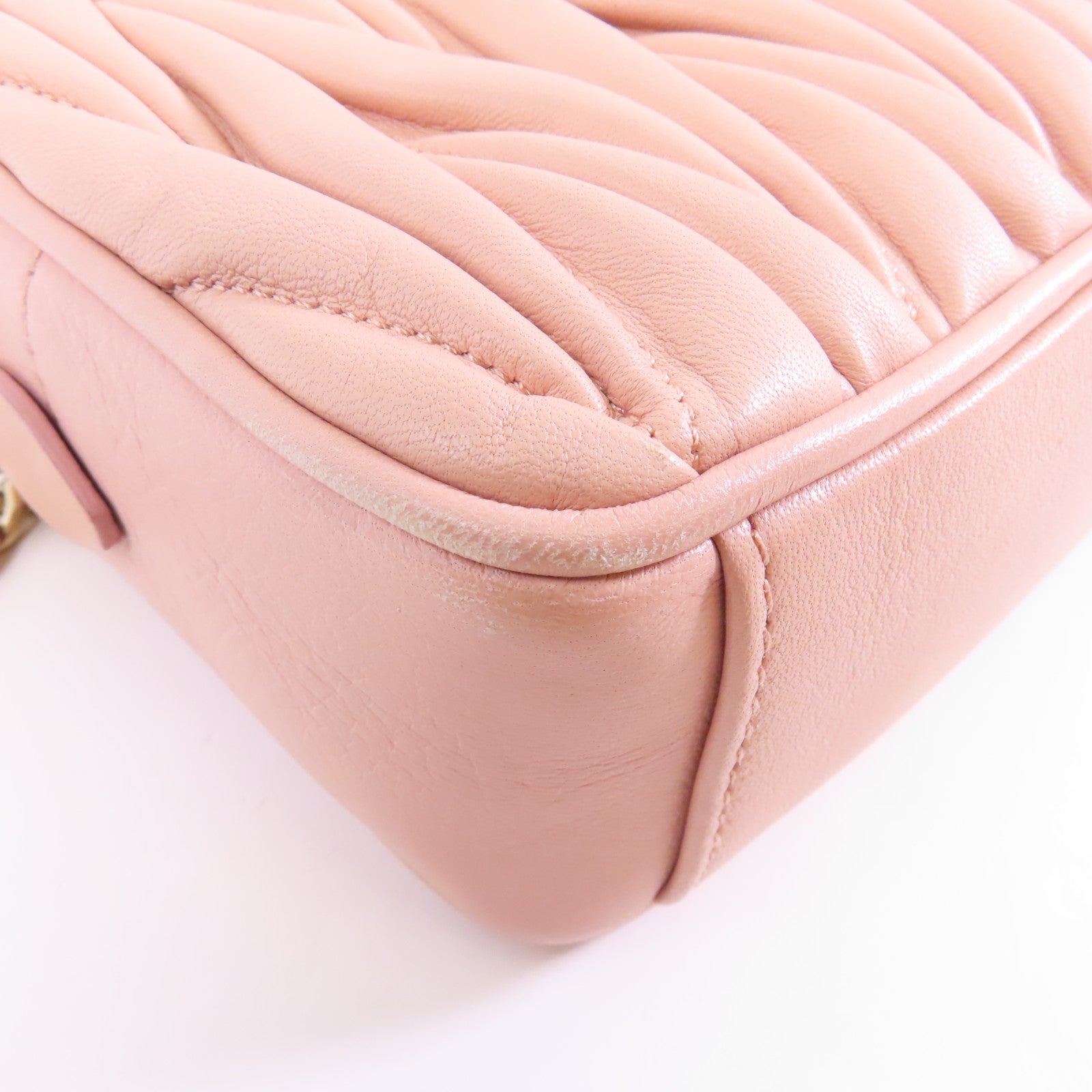 Miu Miu 羊皮皮革Chain Shoulder Bag金扣鏈帶肩背袋粉紅色