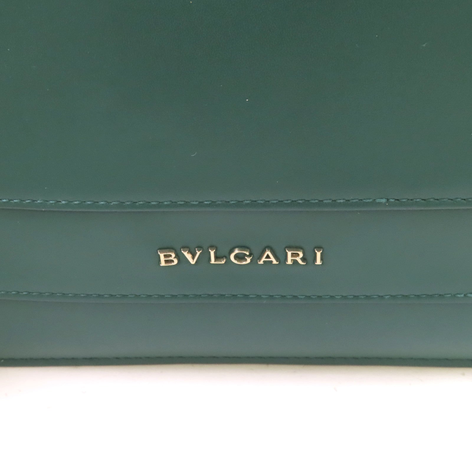 BVLGARI 牛皮皮革Serpenti Forever Shoulder Bag銀扣鏈帶肩背綠色