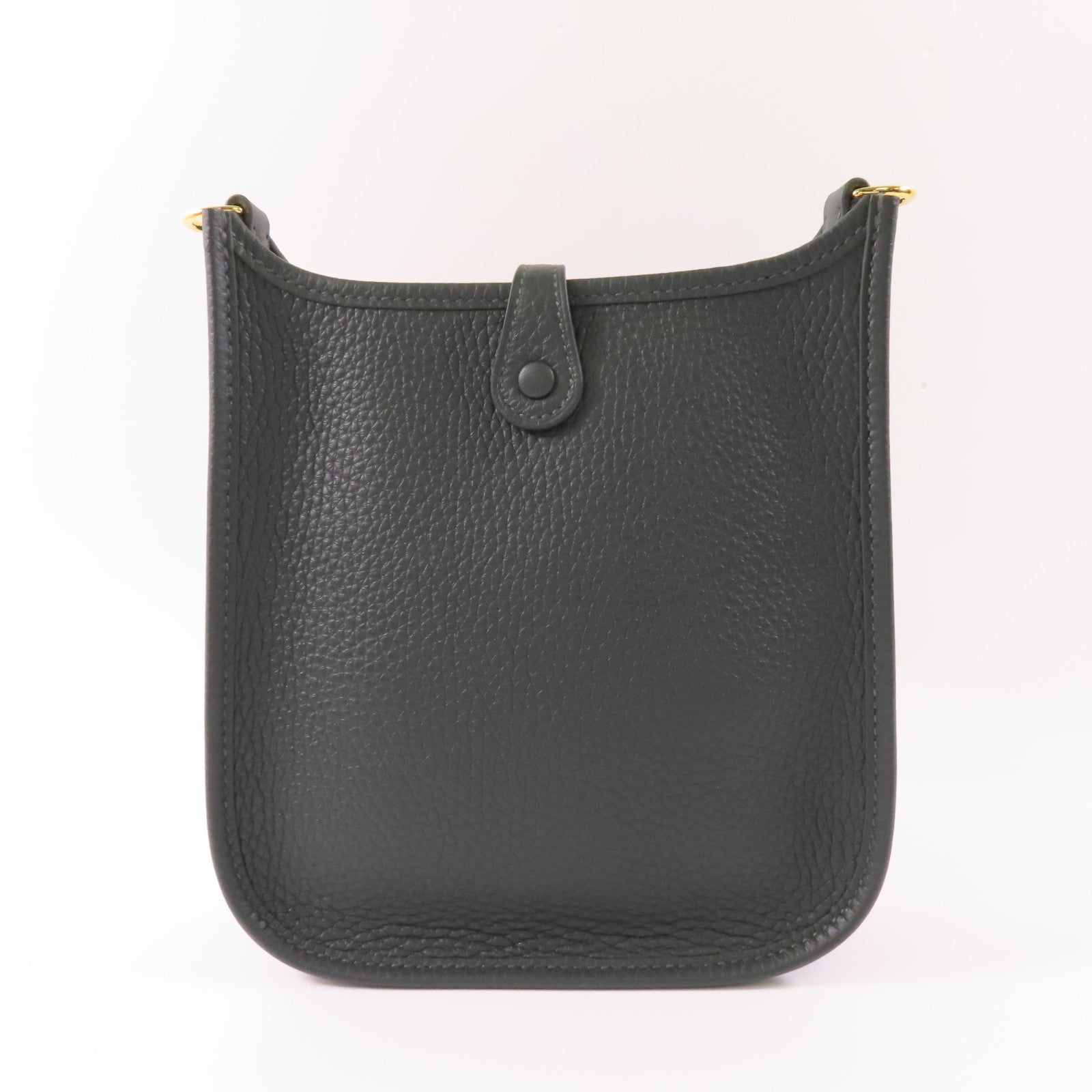 HERMES Clemence皮革Evelyne TPM銀扣肩背袋Vert Amande