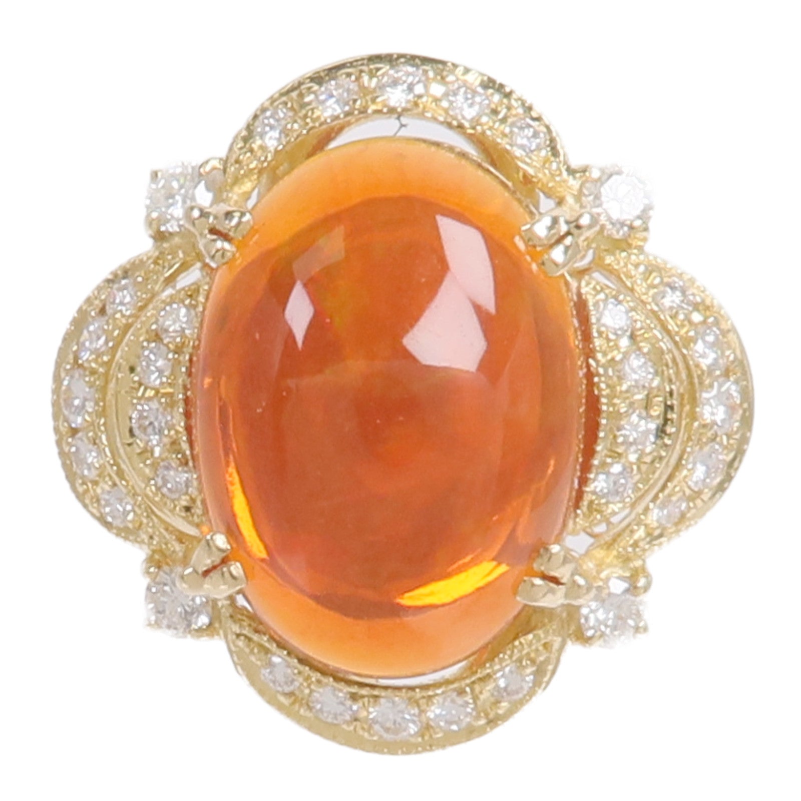 JEWELRY 18K黃金Fire Opal Diamond Ring火澳寶鑽石戒指