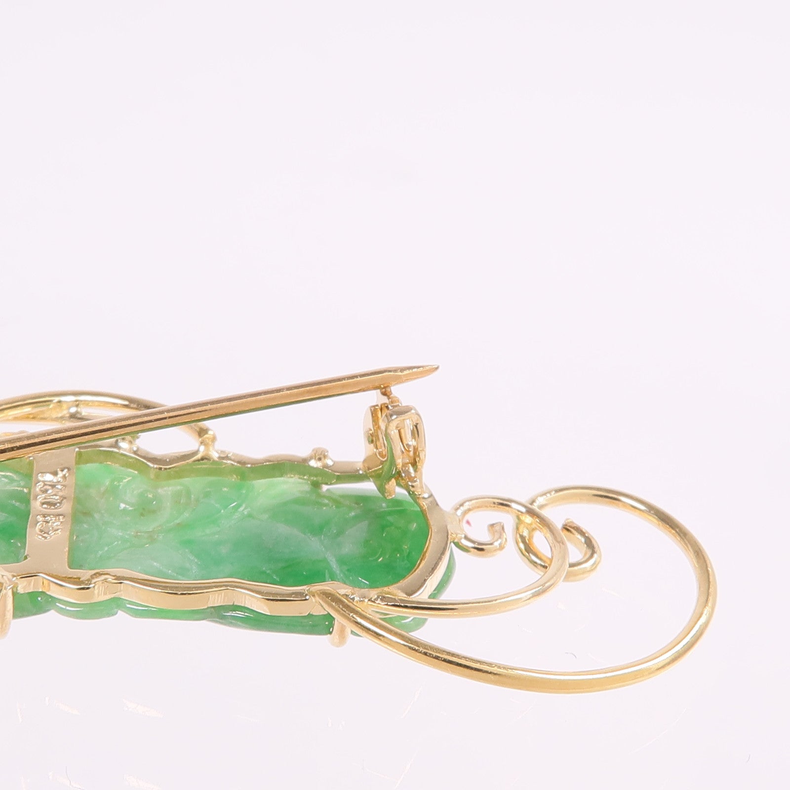 JEWELRY 18K黃金Jade Brooch翡翠胸針