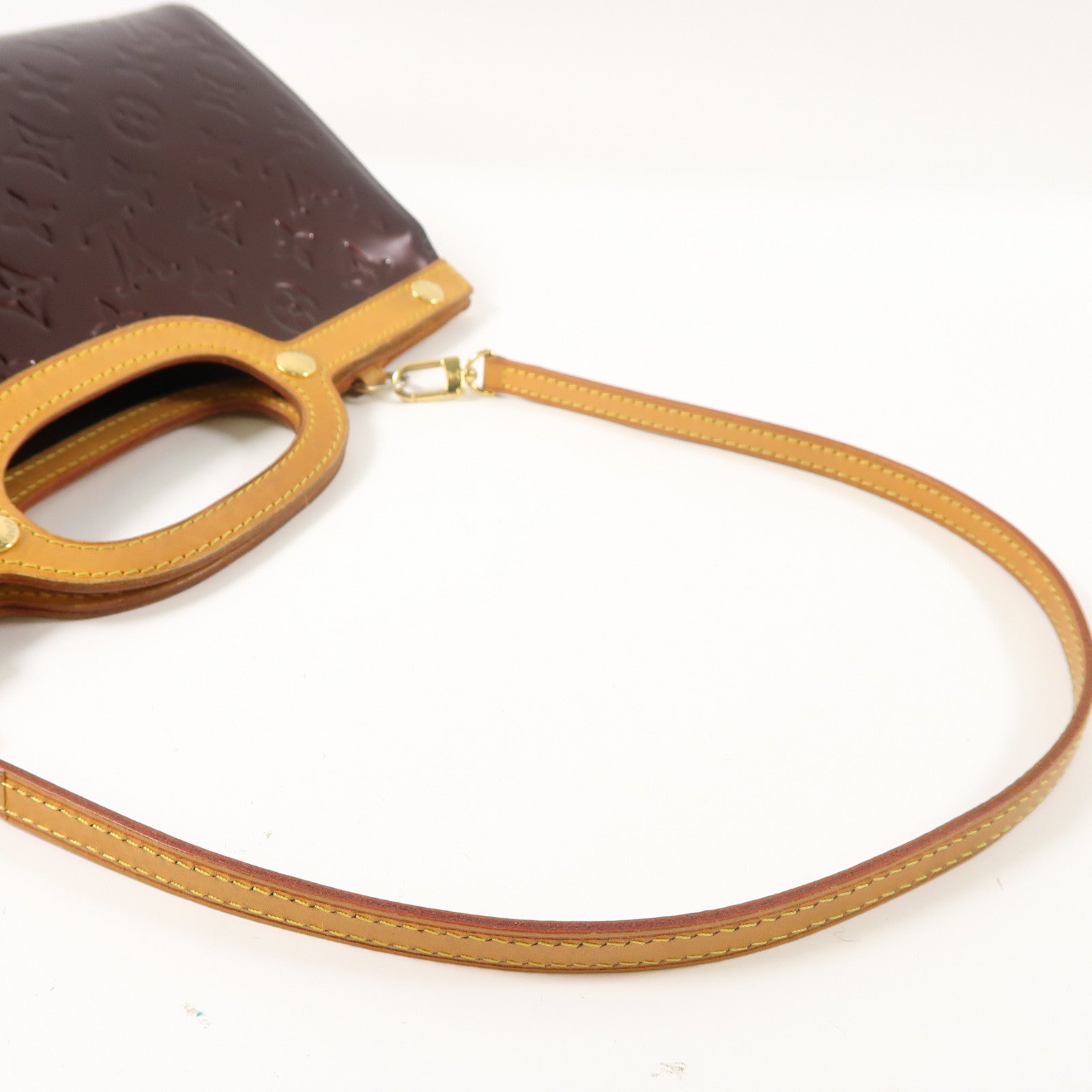 LOUIS VUITTON Monogram Vernis Roxbury Drive金扣手挽肩背兩用袋酒紅色