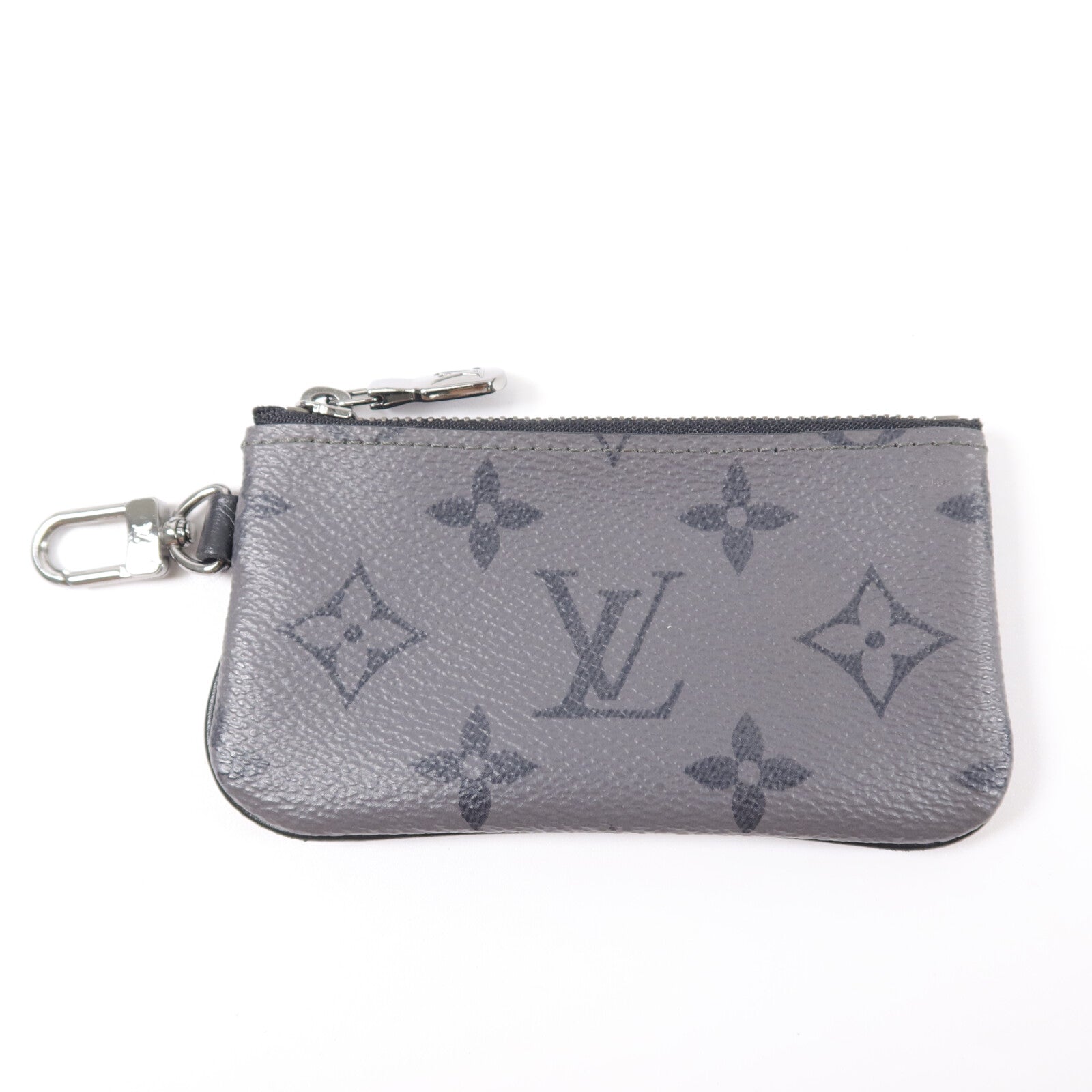 LOUIS VUITTON Monogram Eclipse Reverse Trio Messenger銀扣肩背袋灰色