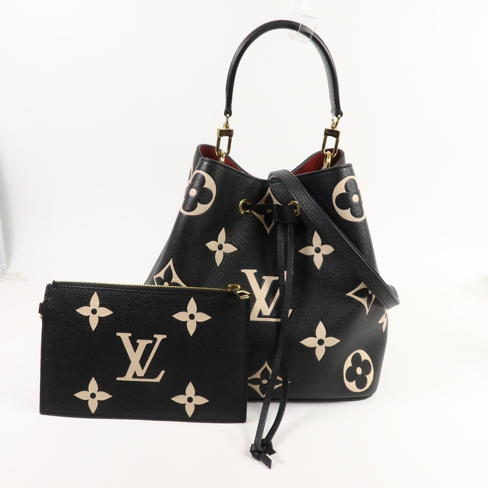 LOUIS VUITTON Monogram Empreinte Bicolor Neo Noe MM金扣手挽肩背兩用袋