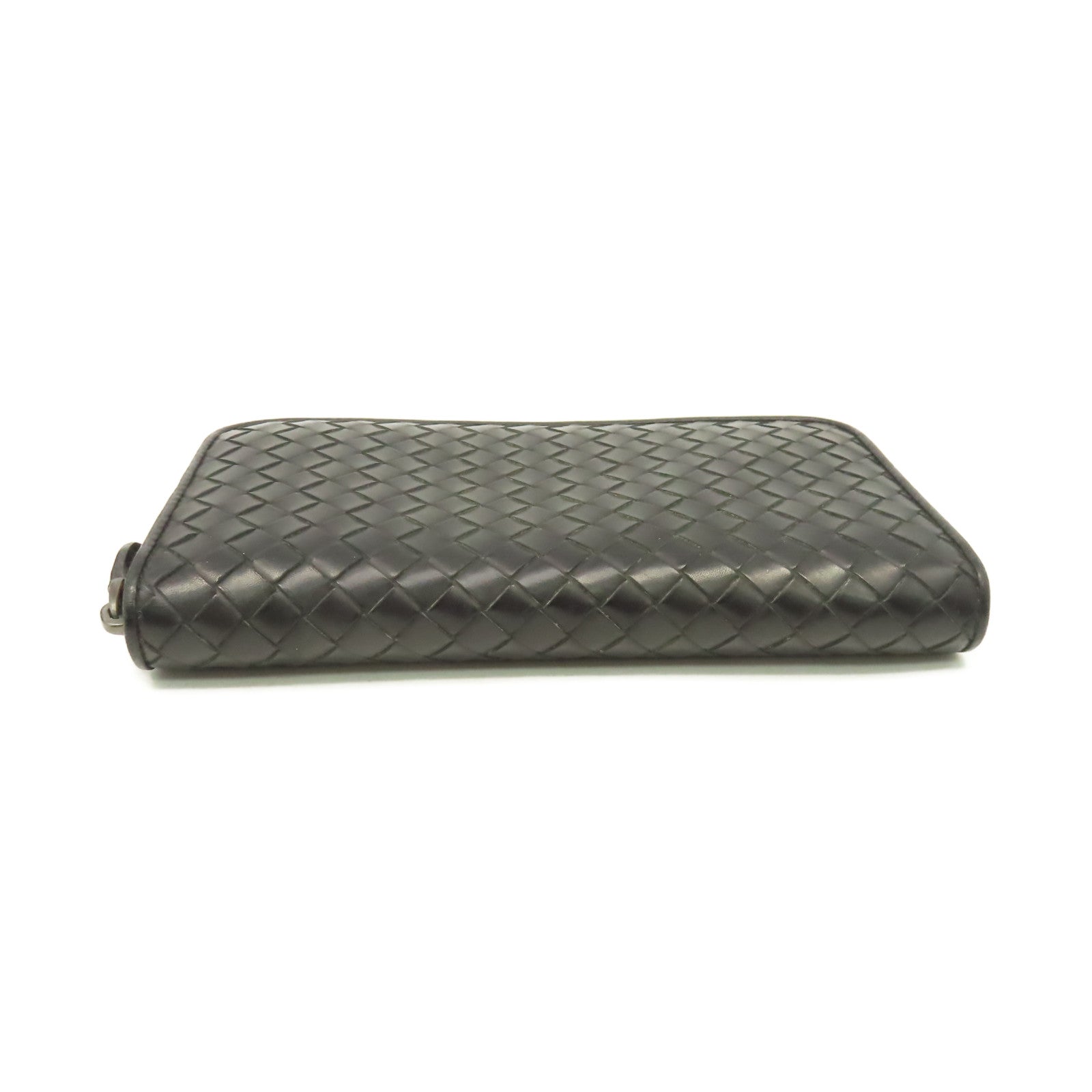 BOTTEGA VENETA 【激減優惠】織紋皮革Zipper Long Wallet拉鏈長錢包黑色