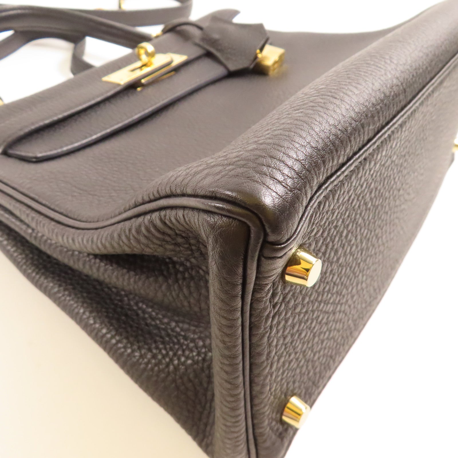 HERMES Togo皮革Kelly 28金扣手挽肩背兩用袋89 Noir