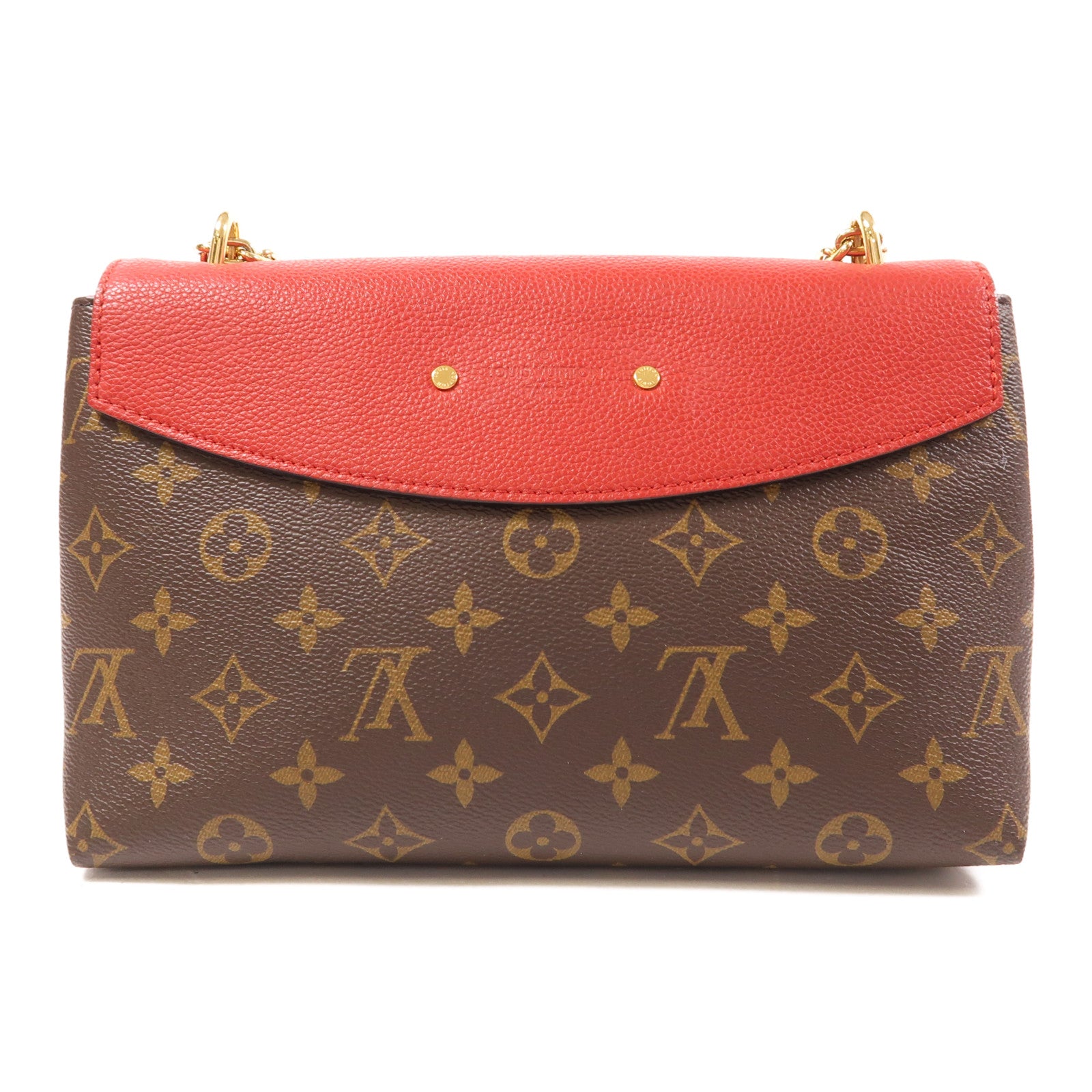 LOUIS VUITTON GHW Saint Placide Shoulder Bag M43713 Monogram Brown/Red