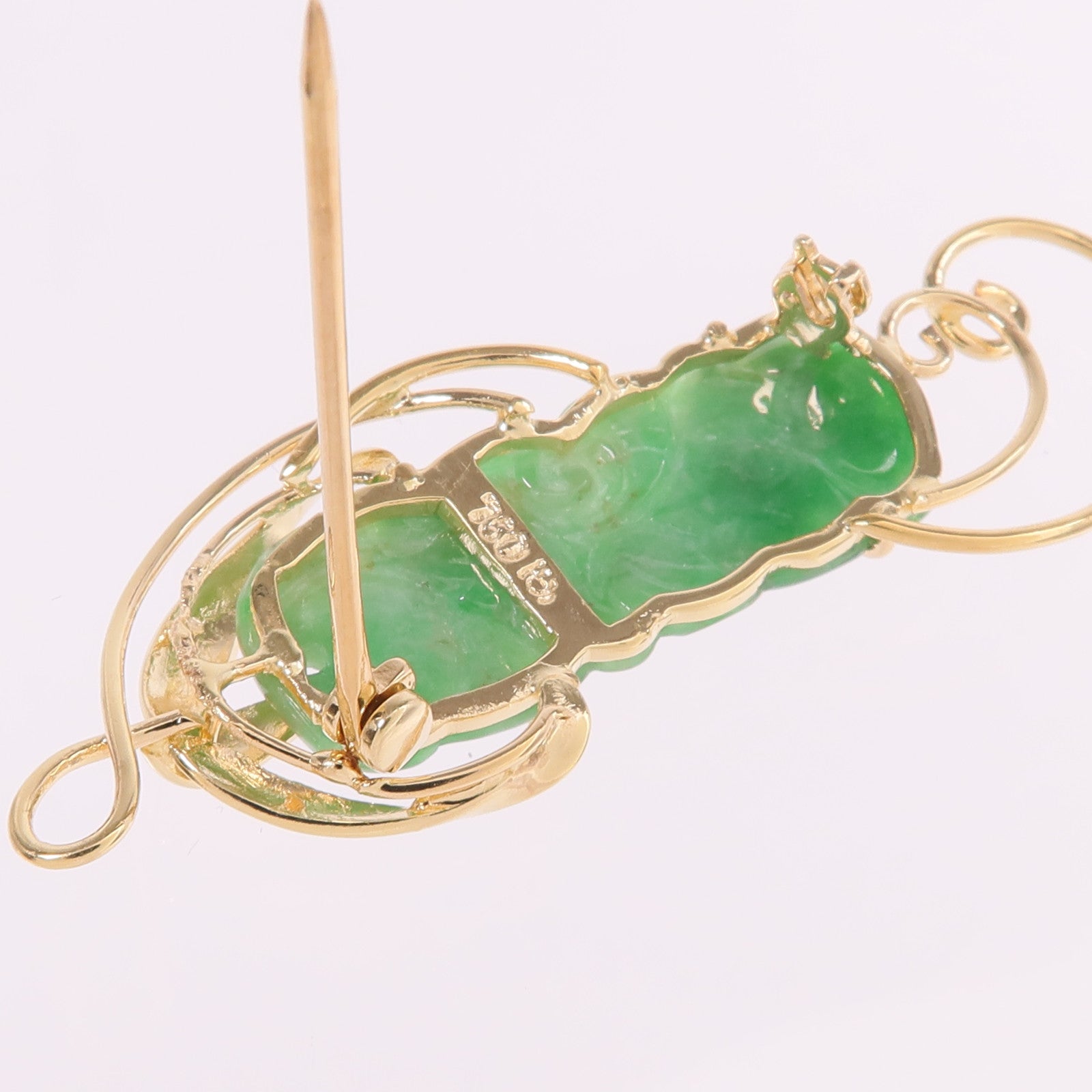 JEWELRY 18K黃金Jade Brooch翡翠胸針