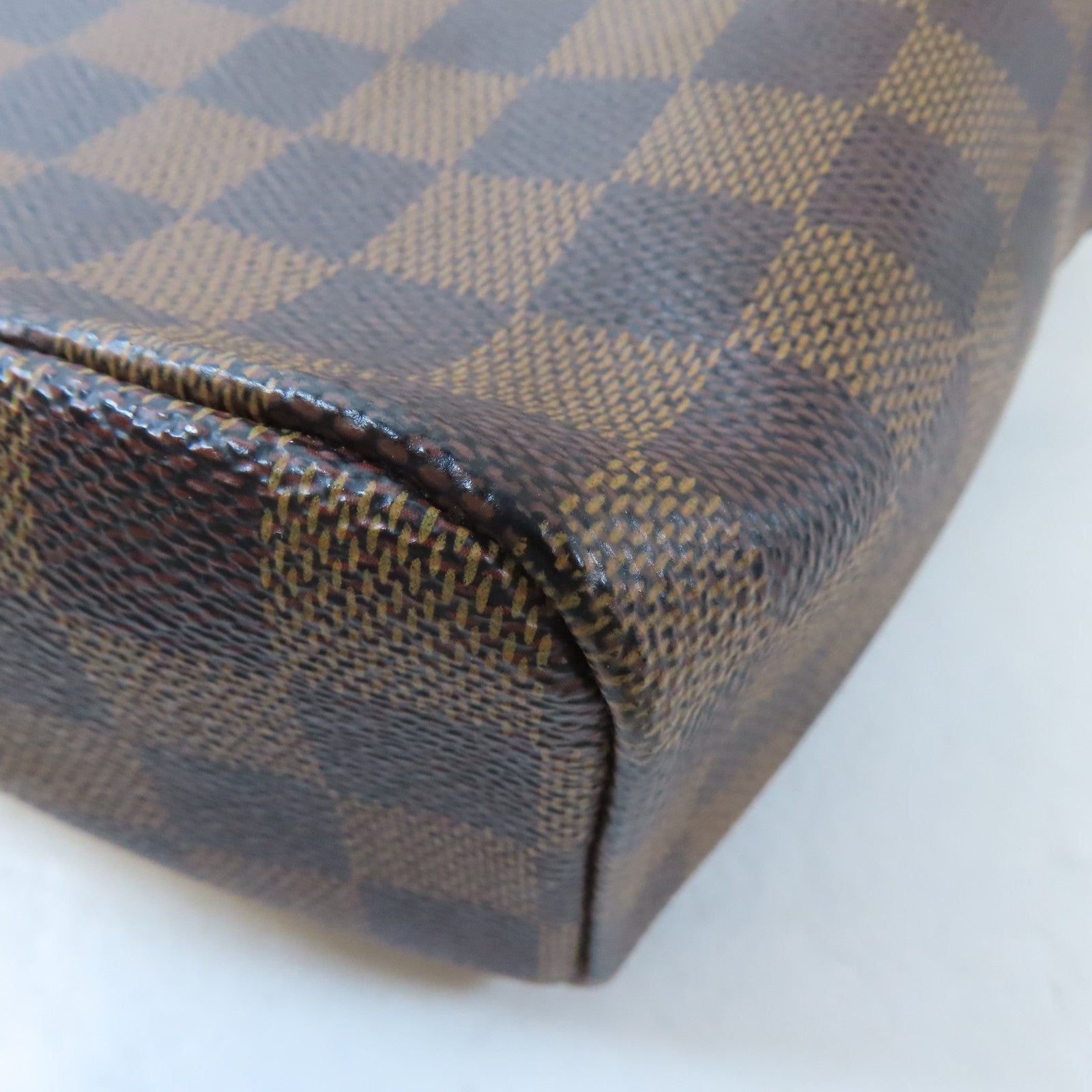 LOUIS VUITTON Damier Olav金扣肩背袋啡色