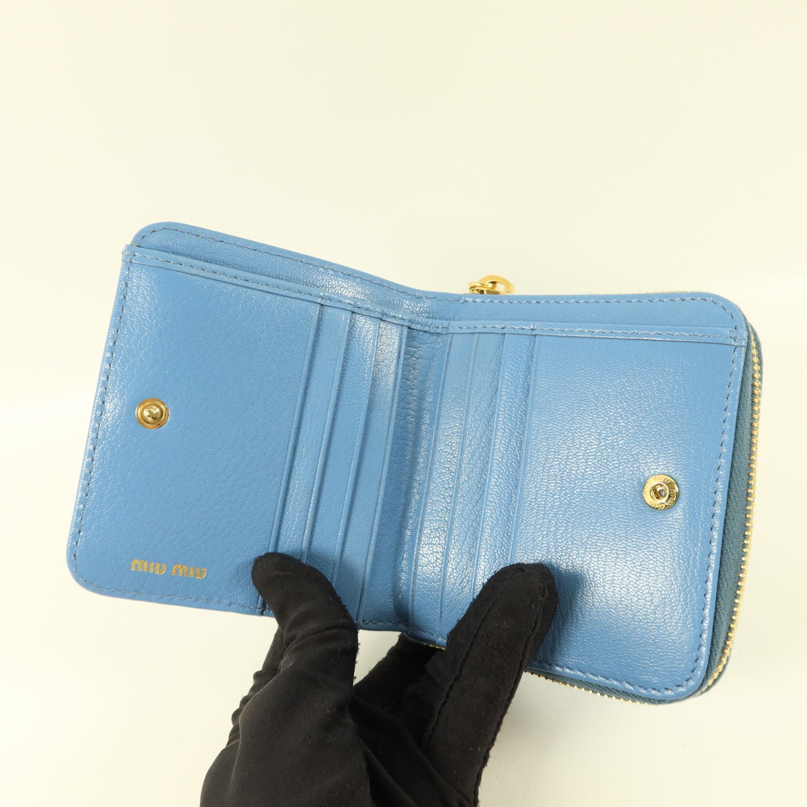Miu Miu 羊皮皮革Compact Bifold Wallet錢包