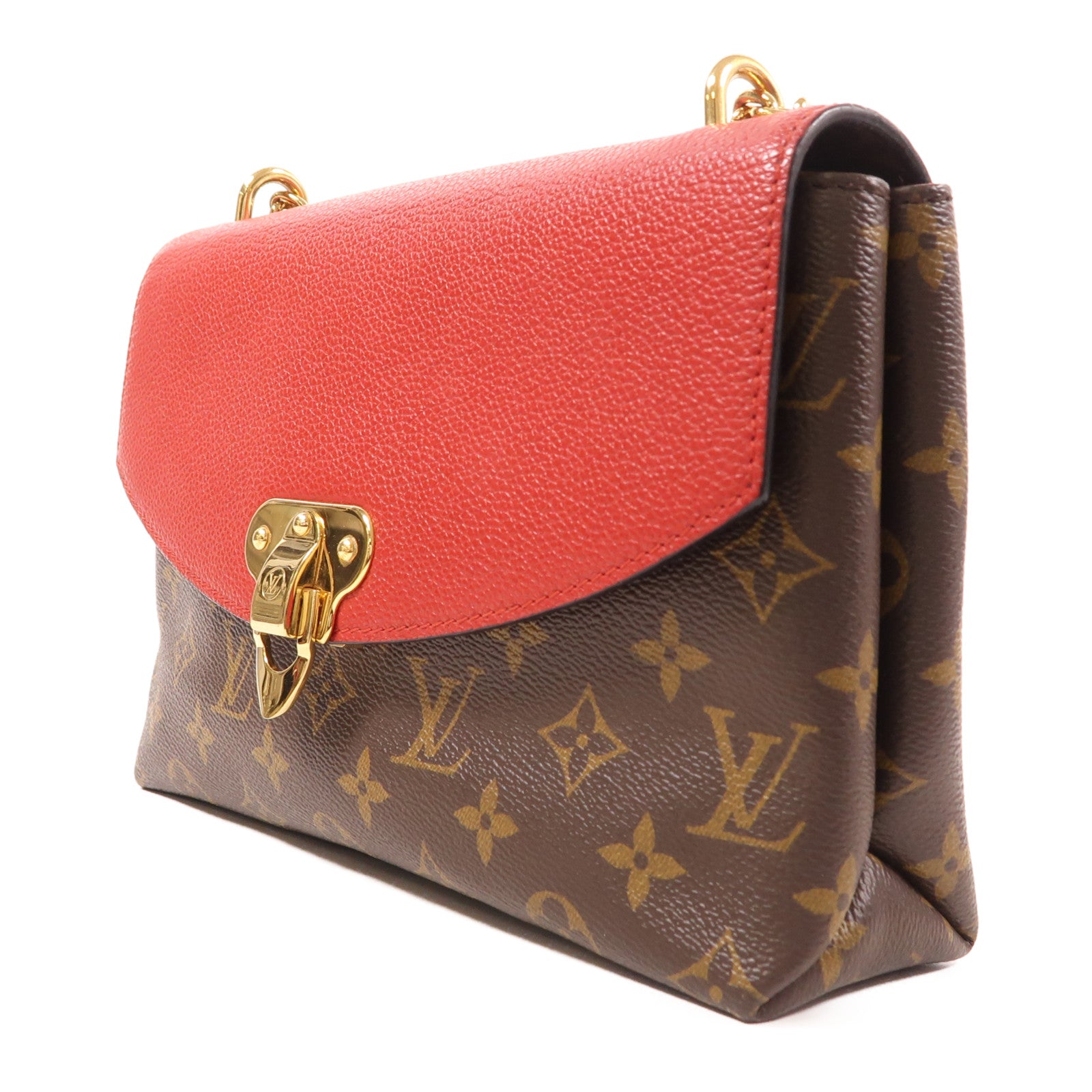 LOUIS VUITTON GHW Saint Placide Shoulder Bag M43713 Monogram Brown/Red