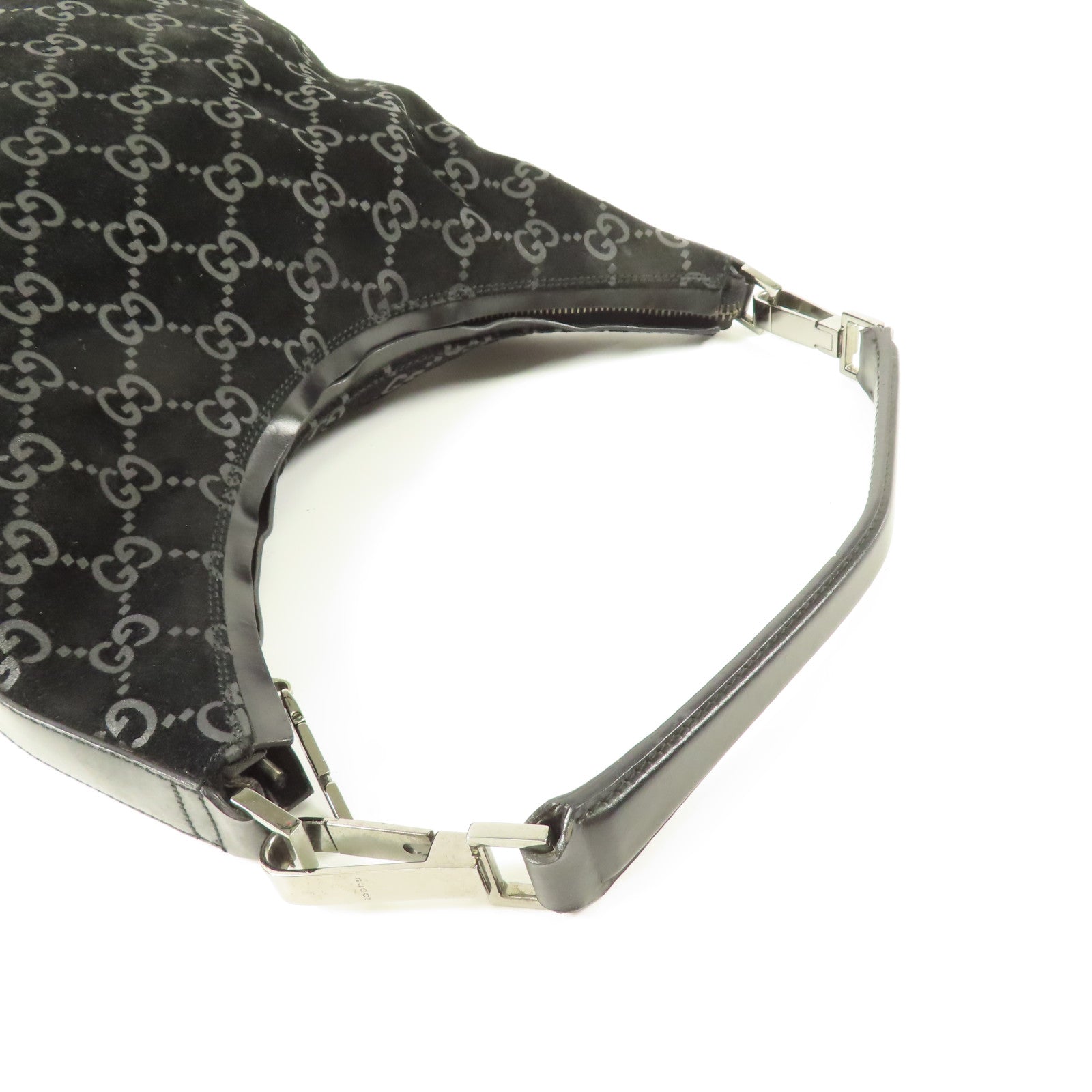 GUCCI 絨布Rare銀扣手挽袋