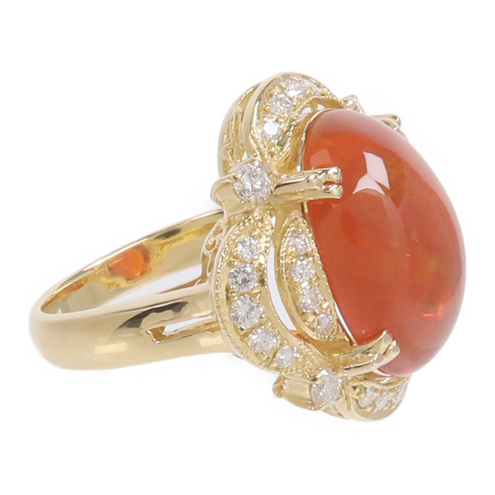 JEWELRY 18K黃金Fire Opal Diamond Ring火澳寶鑽石戒指