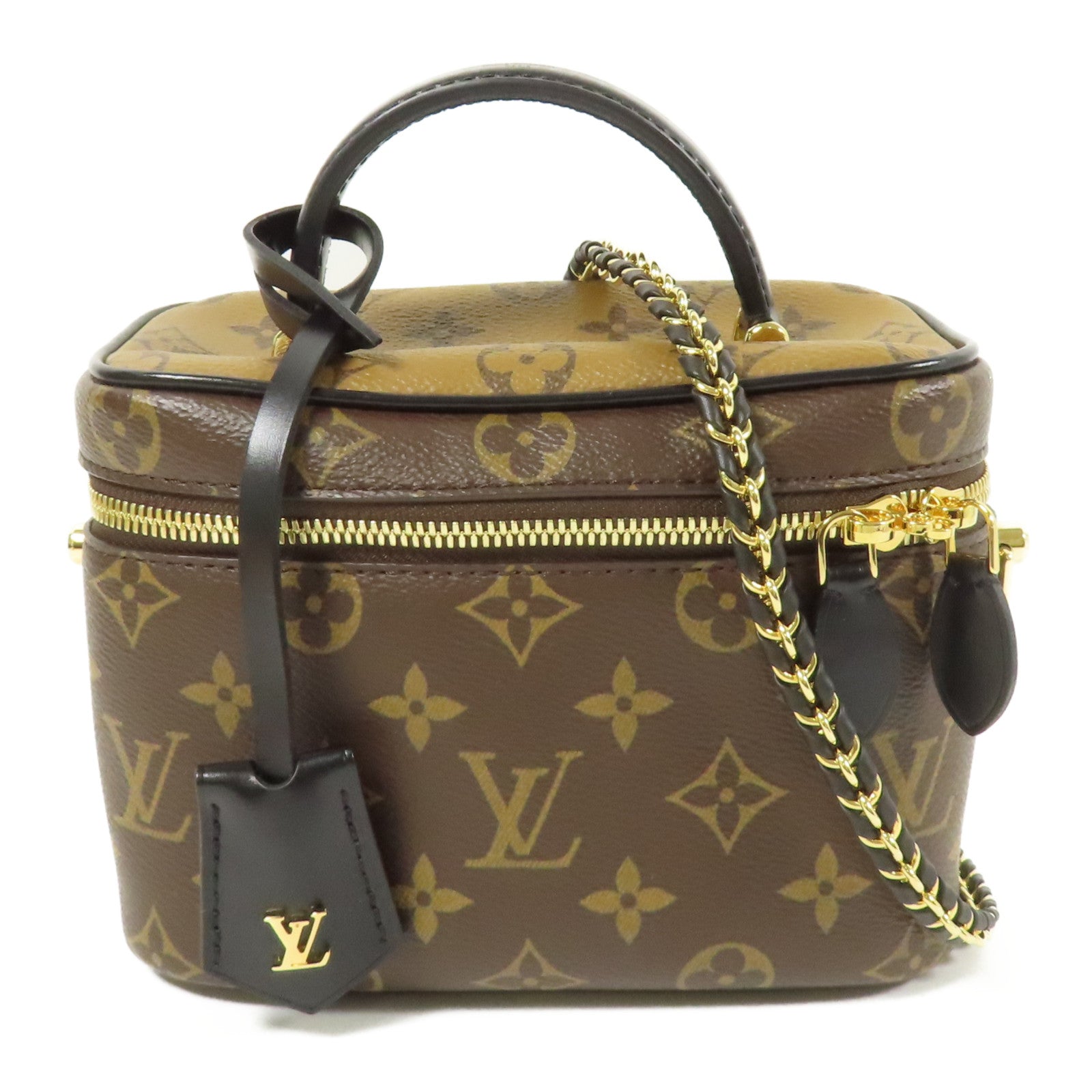 LOUIS VUITTON LV GHW Vanity PM 2 Way Shoulder Bag M45165 Monogram Reverse Brown