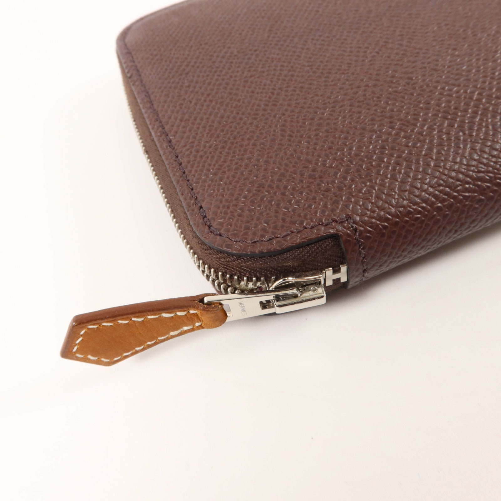 HERMES Epsom皮革Silk In Long Wallet長錢包Rouge Sellier
