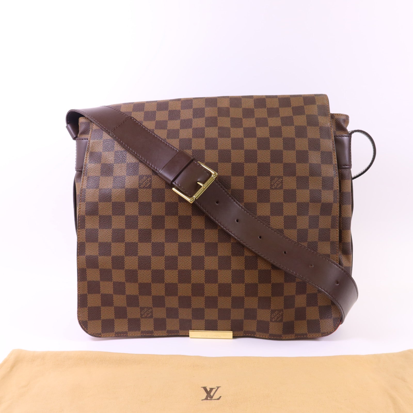 LOUIS VUITTON Damier Bastille金扣肩背袋