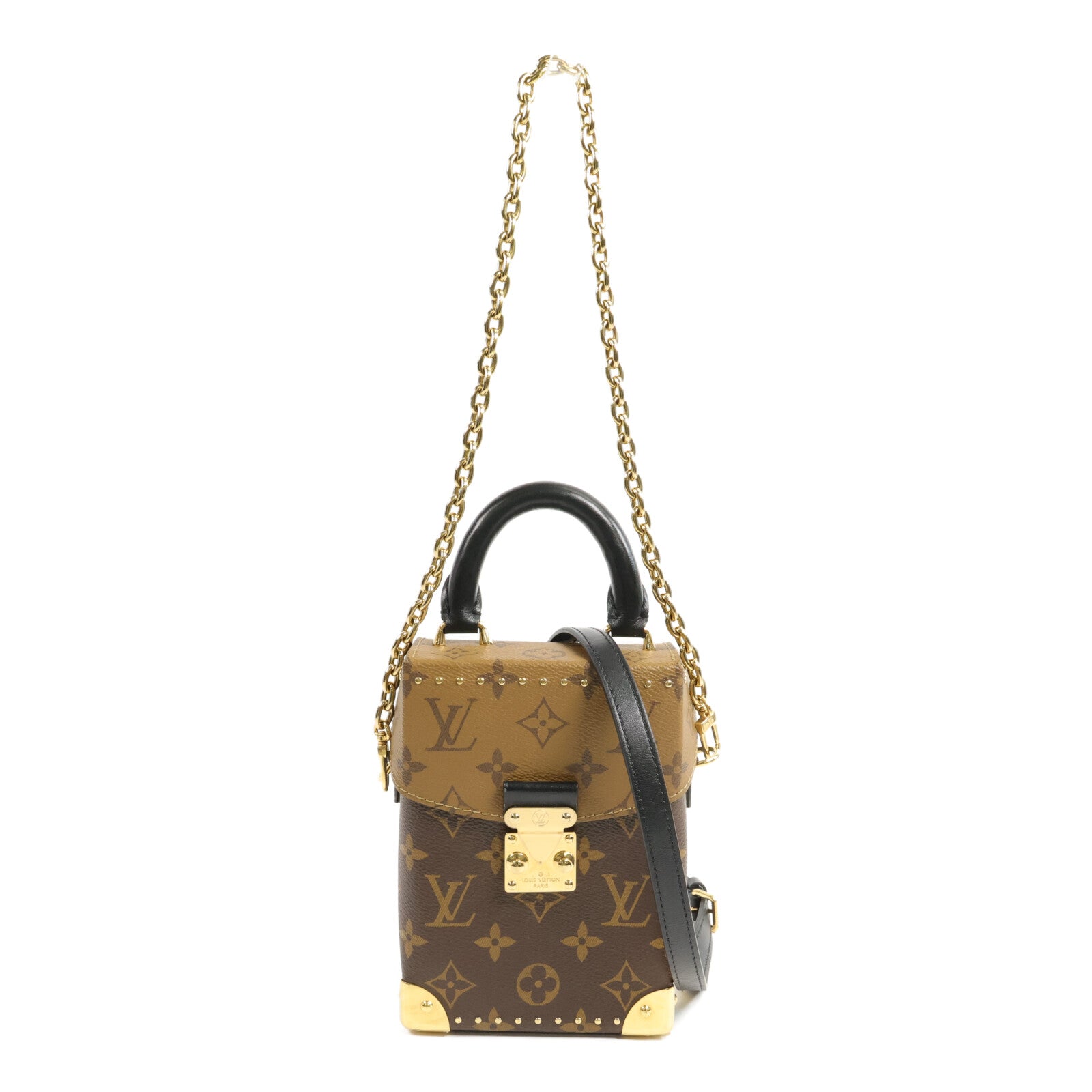 LOUIS VUITTON Monogram Reverse Camera Box鏈帶手挽肩背兩用袋