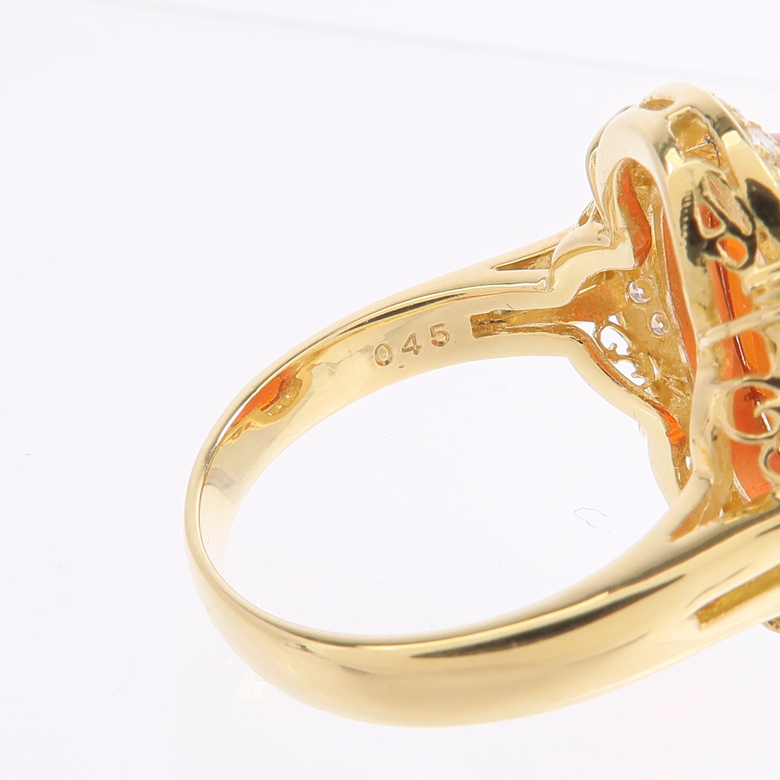 JEWELRY 18K黃金Fire Opal Diamond Ring火澳寶鑽石戒指