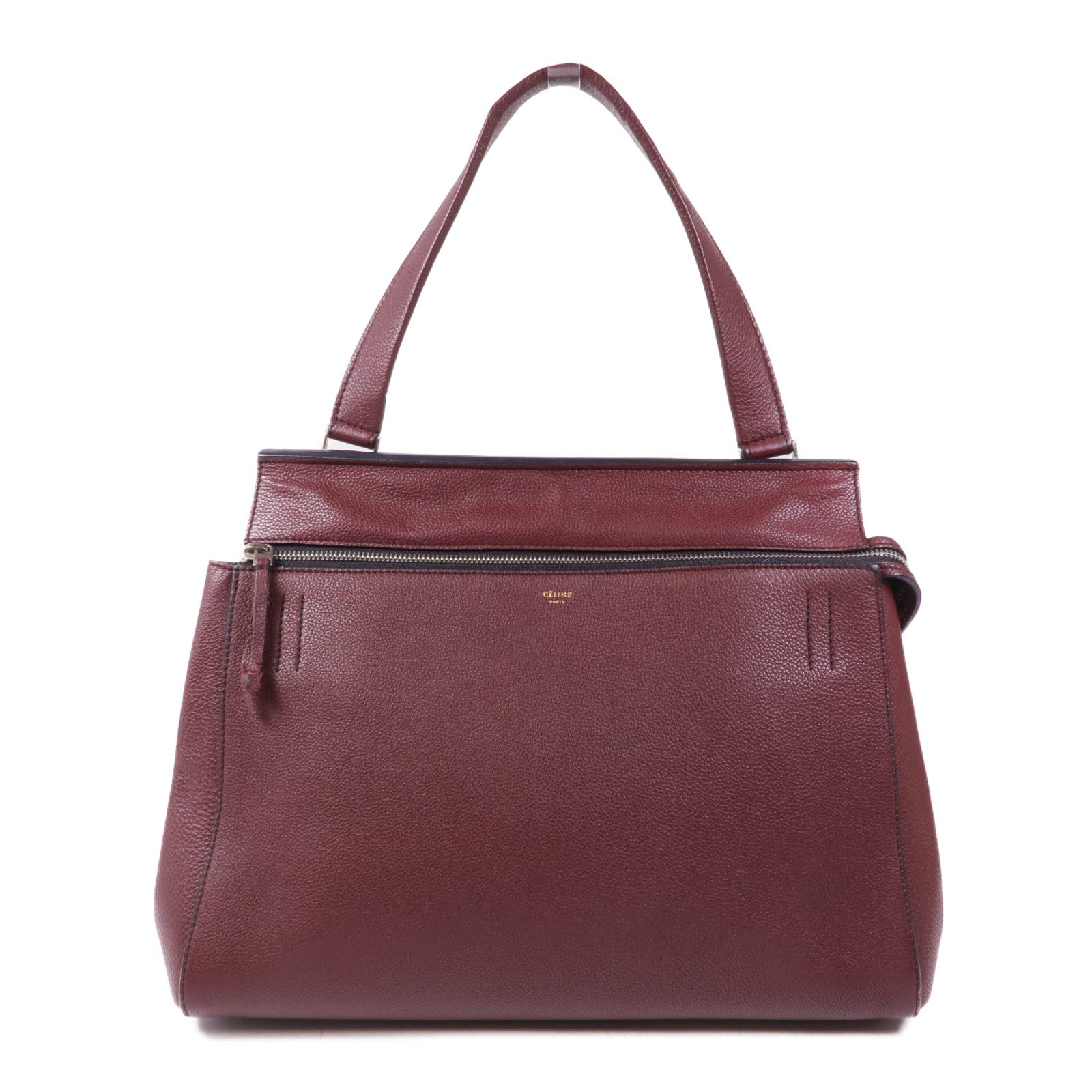CELINE 【激減優惠】牛皮皮革Edge Medium銀扣手挽袋
