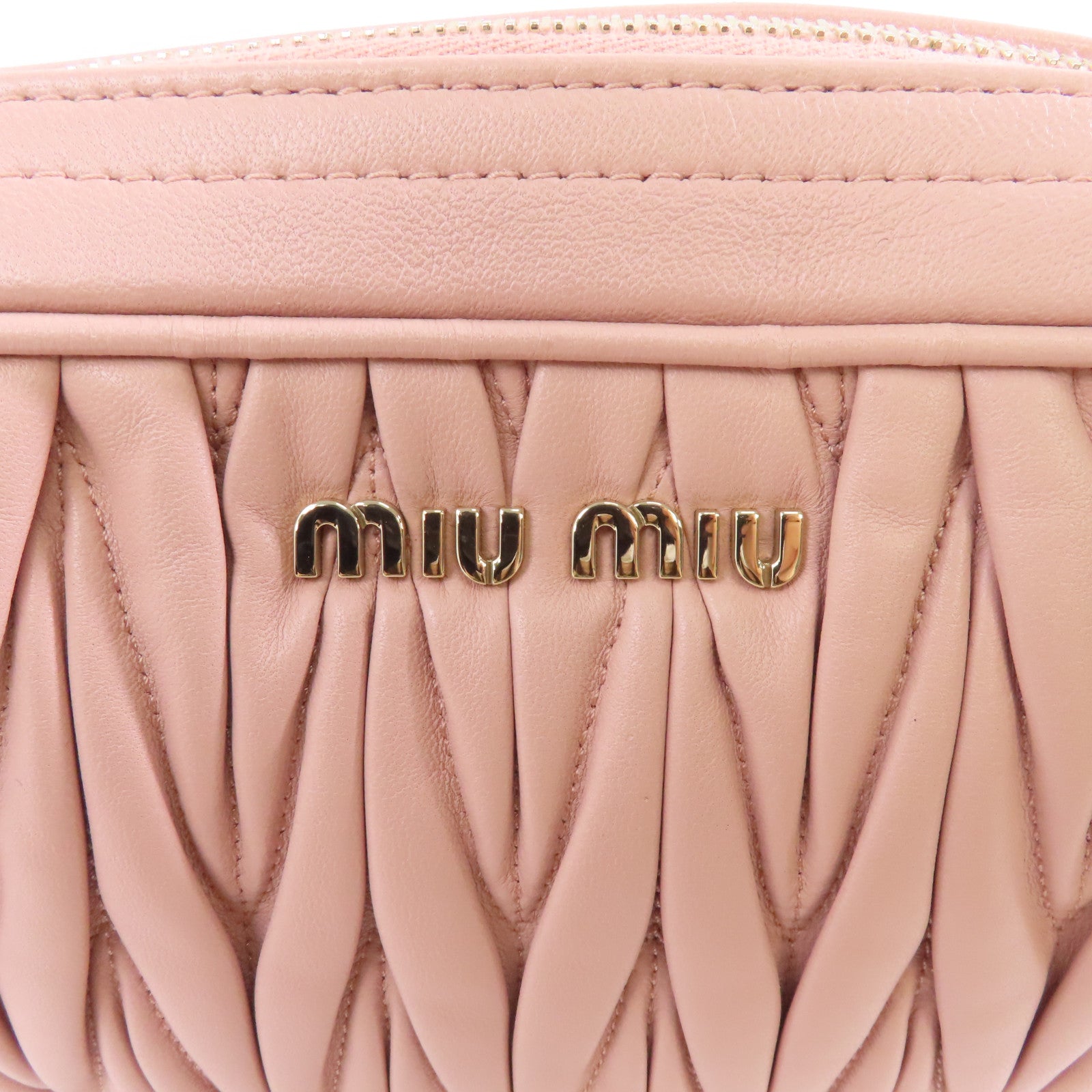 Miu Miu 羊皮皮革Chain Shoulder Bag金扣鏈帶肩背袋粉紅色