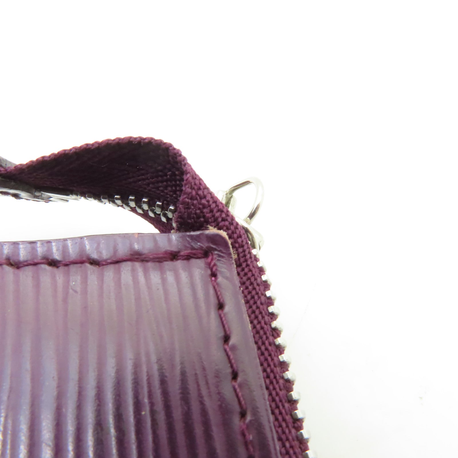 LOUIS VUITTON Epi Pochette Accessoires銀扣手挽袋紫色