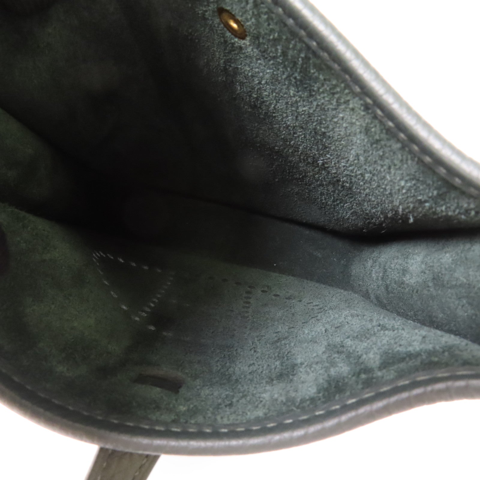 HERMES Clemence皮革Evelyne TPM銀扣肩背袋Vert Amande
