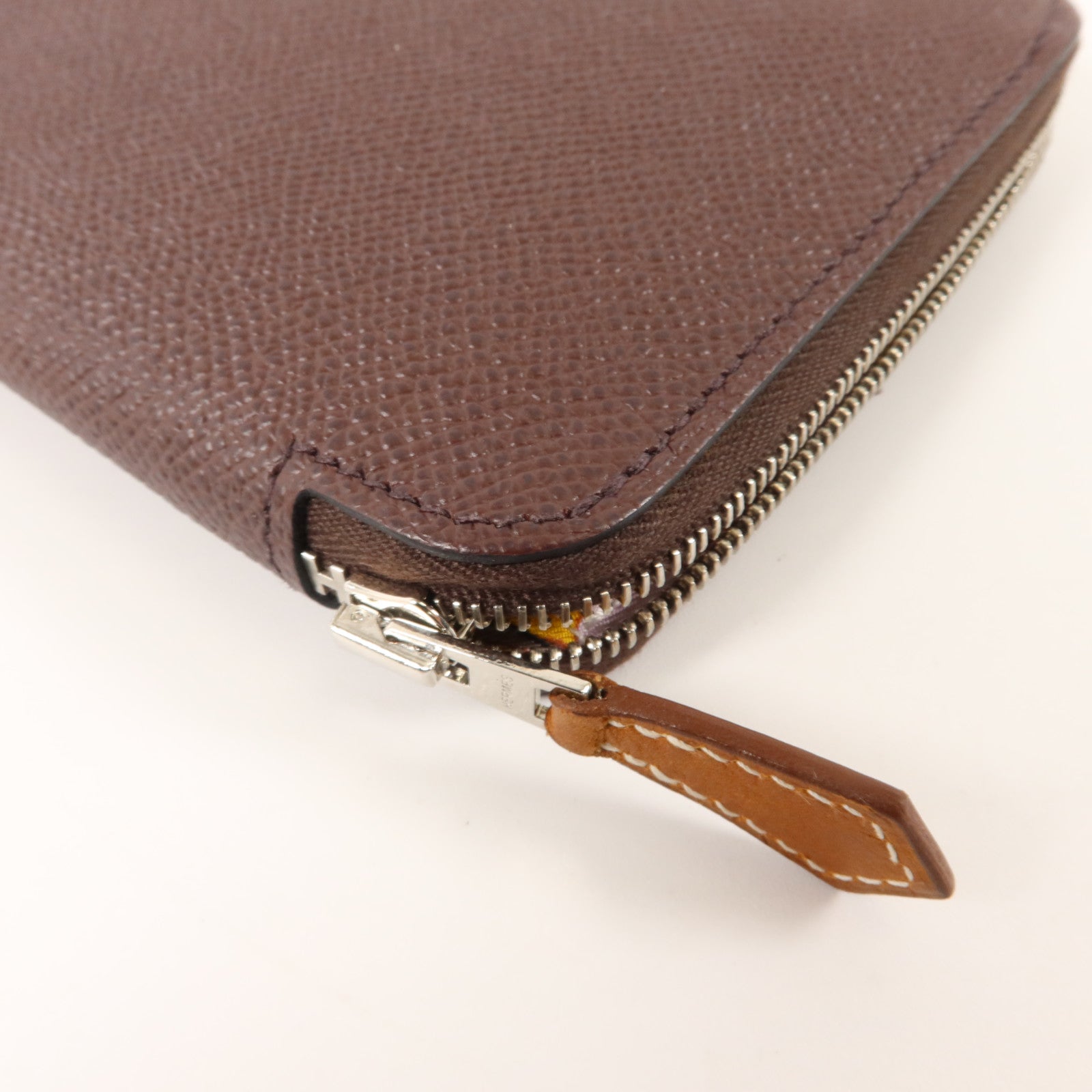 HERMES Epsom皮革Silk In Long Wallet長錢包Rouge Sellier