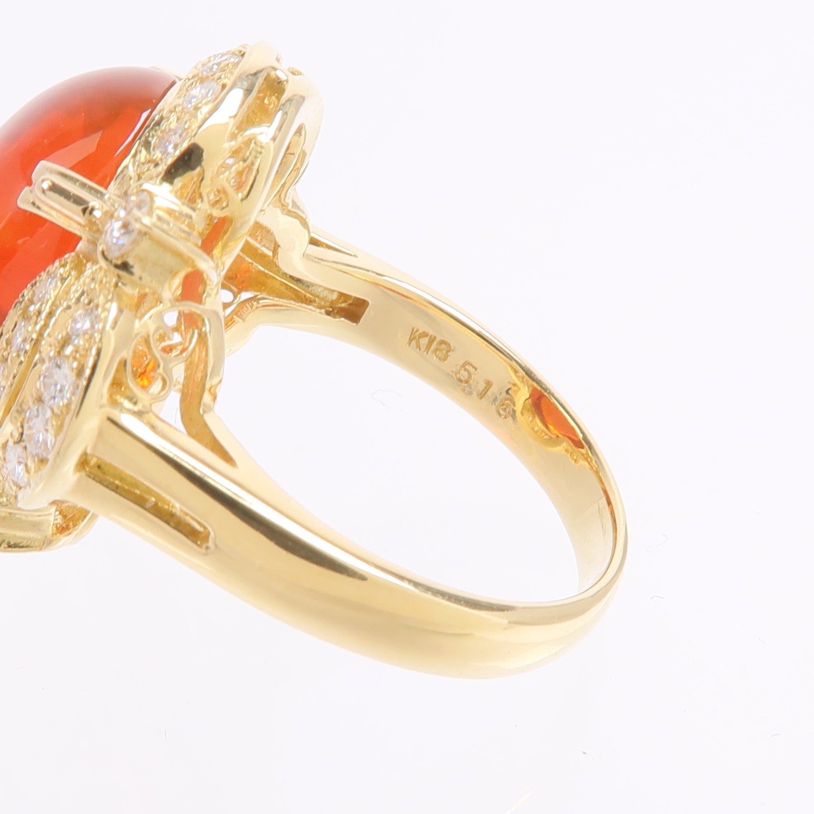 JEWELRY 18K黃金Fire Opal Diamond Ring火澳寶鑽石戒指