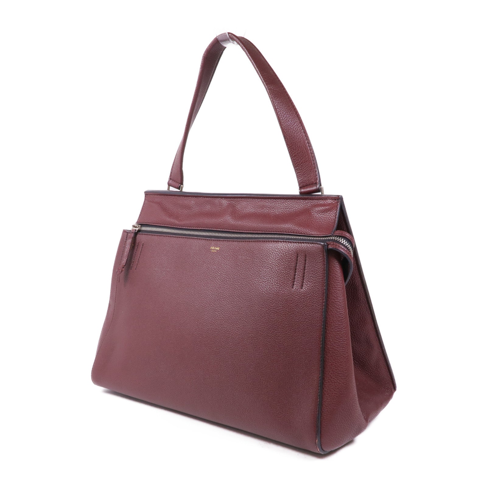 CELINE 【激減優惠】牛皮皮革Edge Medium銀扣手挽袋