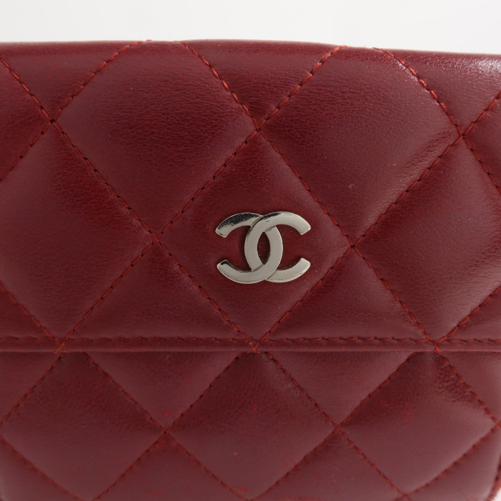 CHANEL 【激減優惠】羊皮皮革Wallet 銀扣錢包