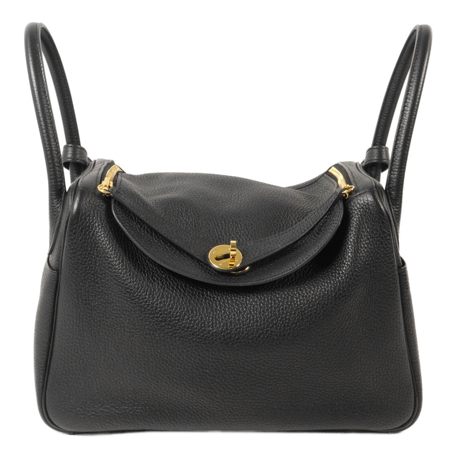 HERMES Clemence皮革Lindy 30手挽肩背兩用袋Noir