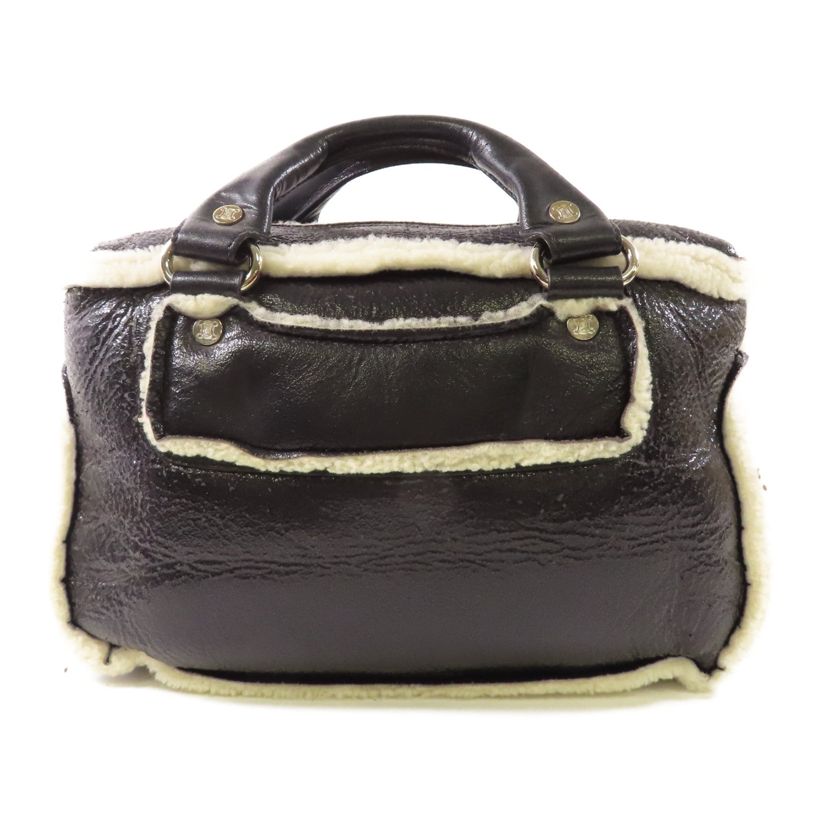 CELINE 【激減優惠】牛皮皮革Handbag銀扣手挽袋