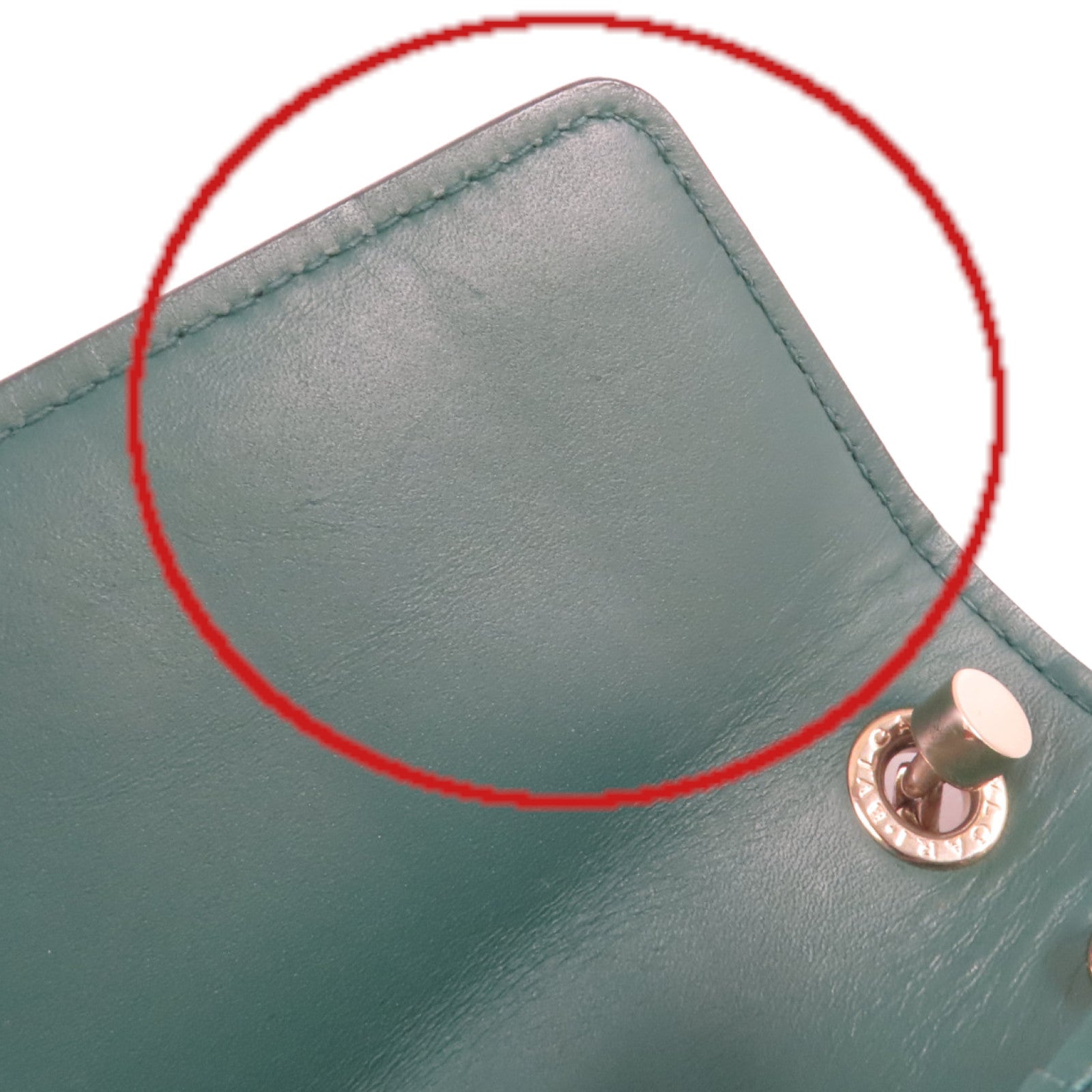 BVLGARI 牛皮皮革Serpenti Forever Shoulder Bag銀扣鏈帶肩背綠色