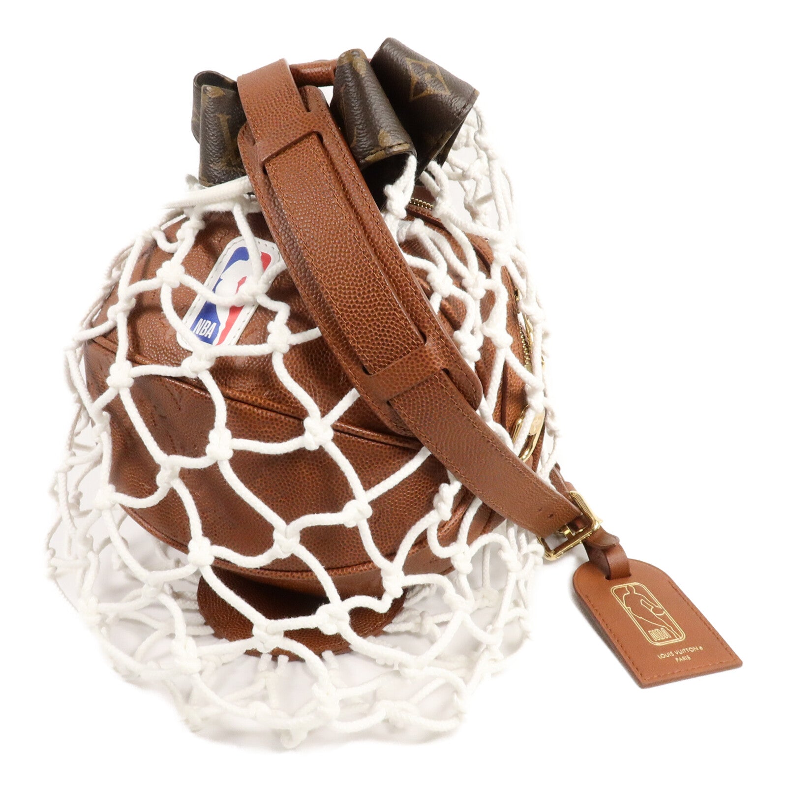 LOUIS VUITTON Monogram/牛皮皮革LV x NBA Ball in Basket Bag肩背袋