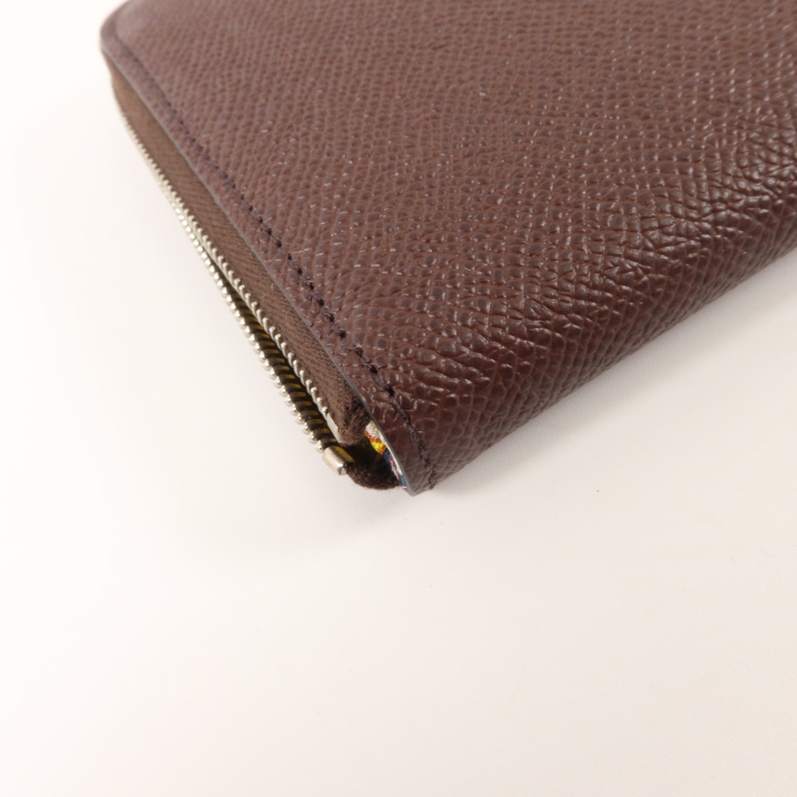 HERMES Epsom皮革Silk In Long Wallet長錢包Rouge Sellier
