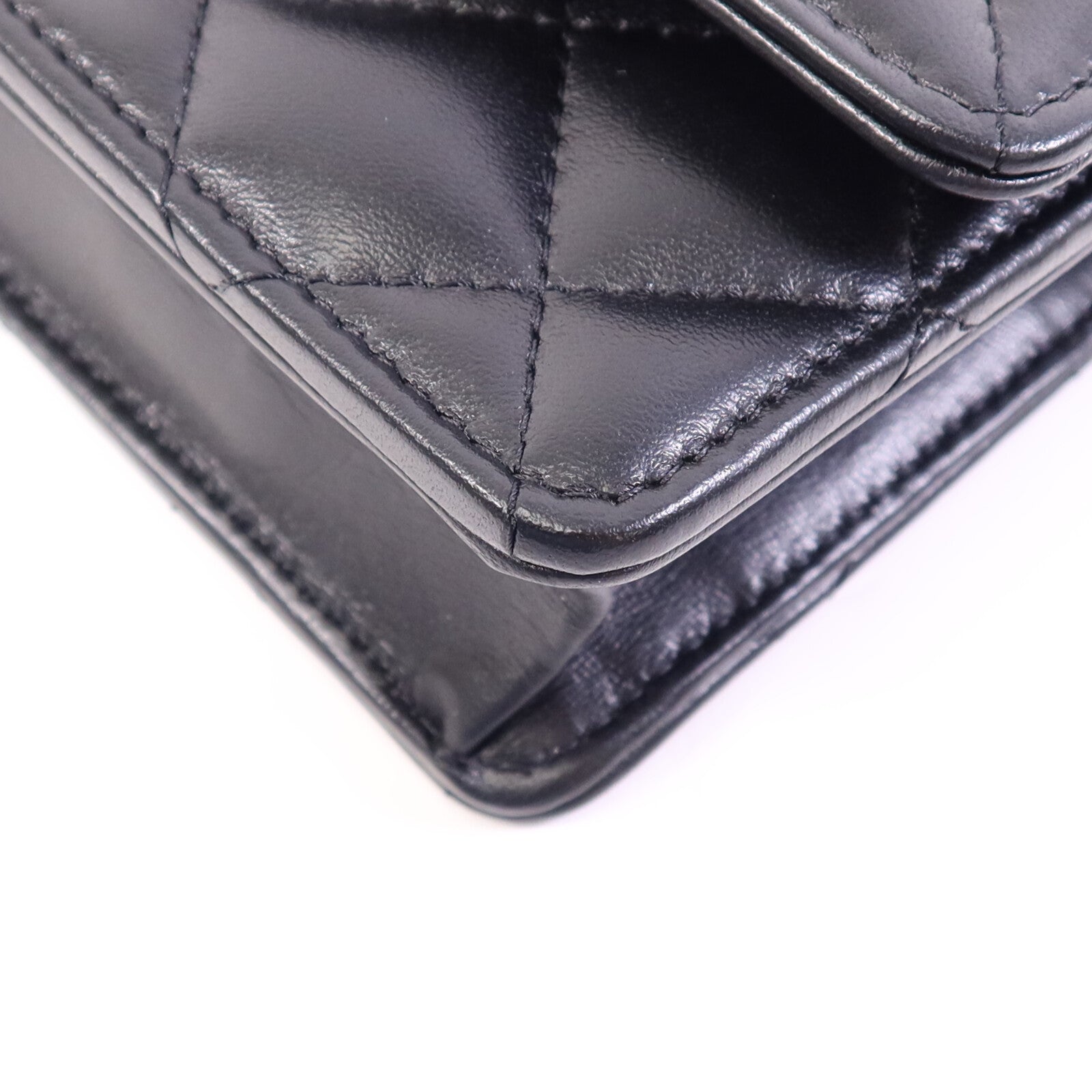 CHANEL 羊皮皮革WOC Wallet On Chain Handle金扣鏈帶手挽肩背兩用袋