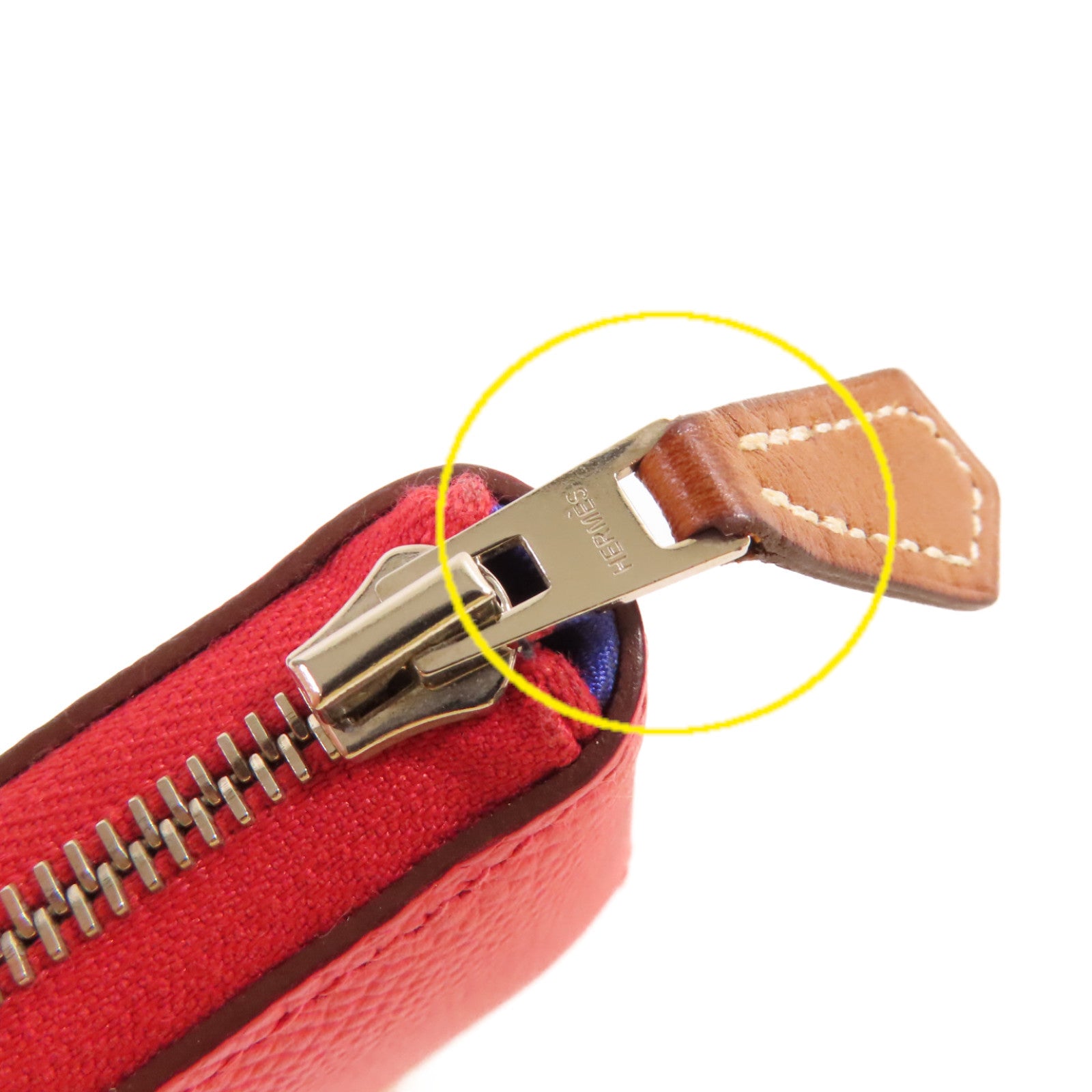 HERMES Epsom皮革Silk'In Compact Wallet銀扣拉鏈短錢包深粉紅色