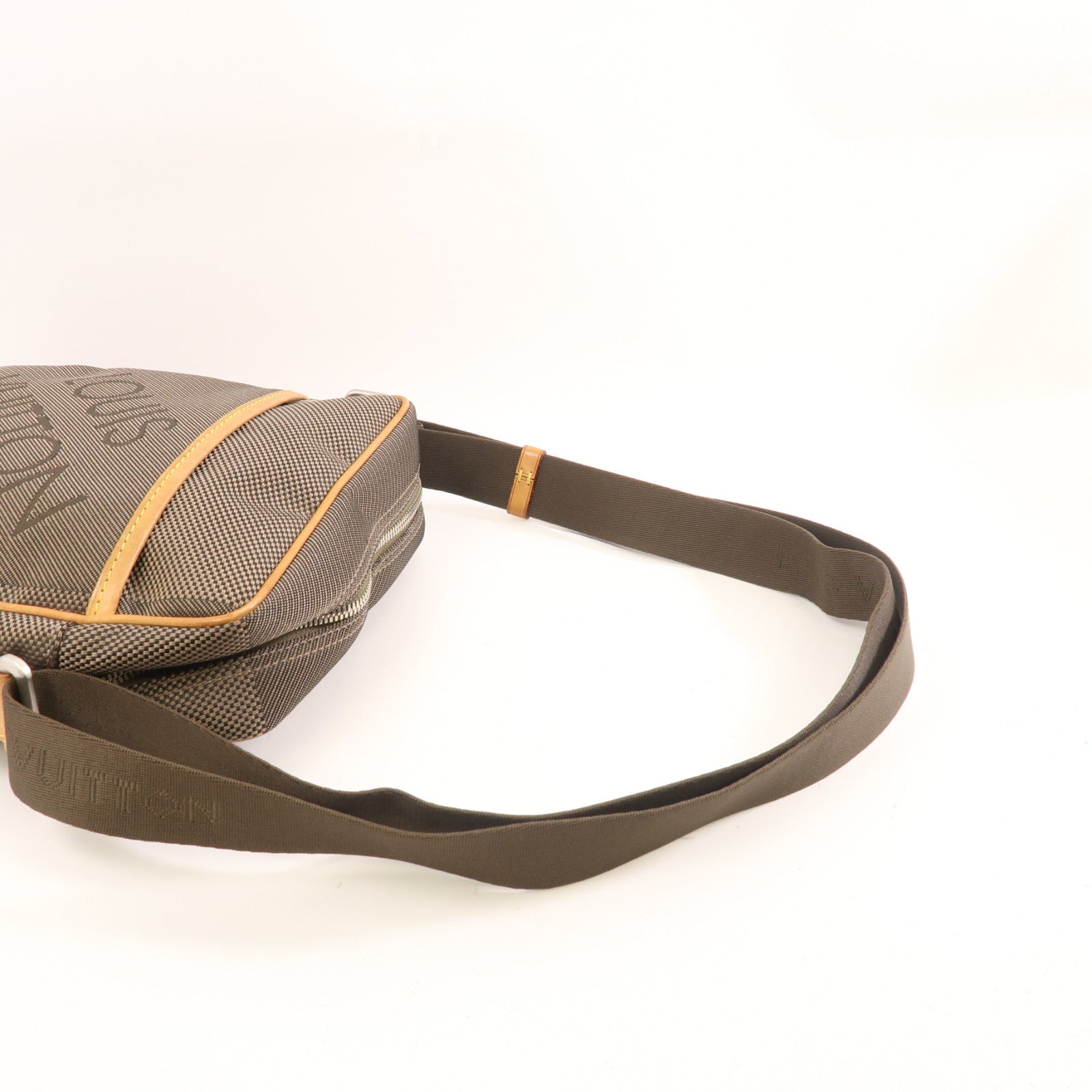 LOUIS VUITTON Damier Geant Citadin NM銀扣肩背袋棕色