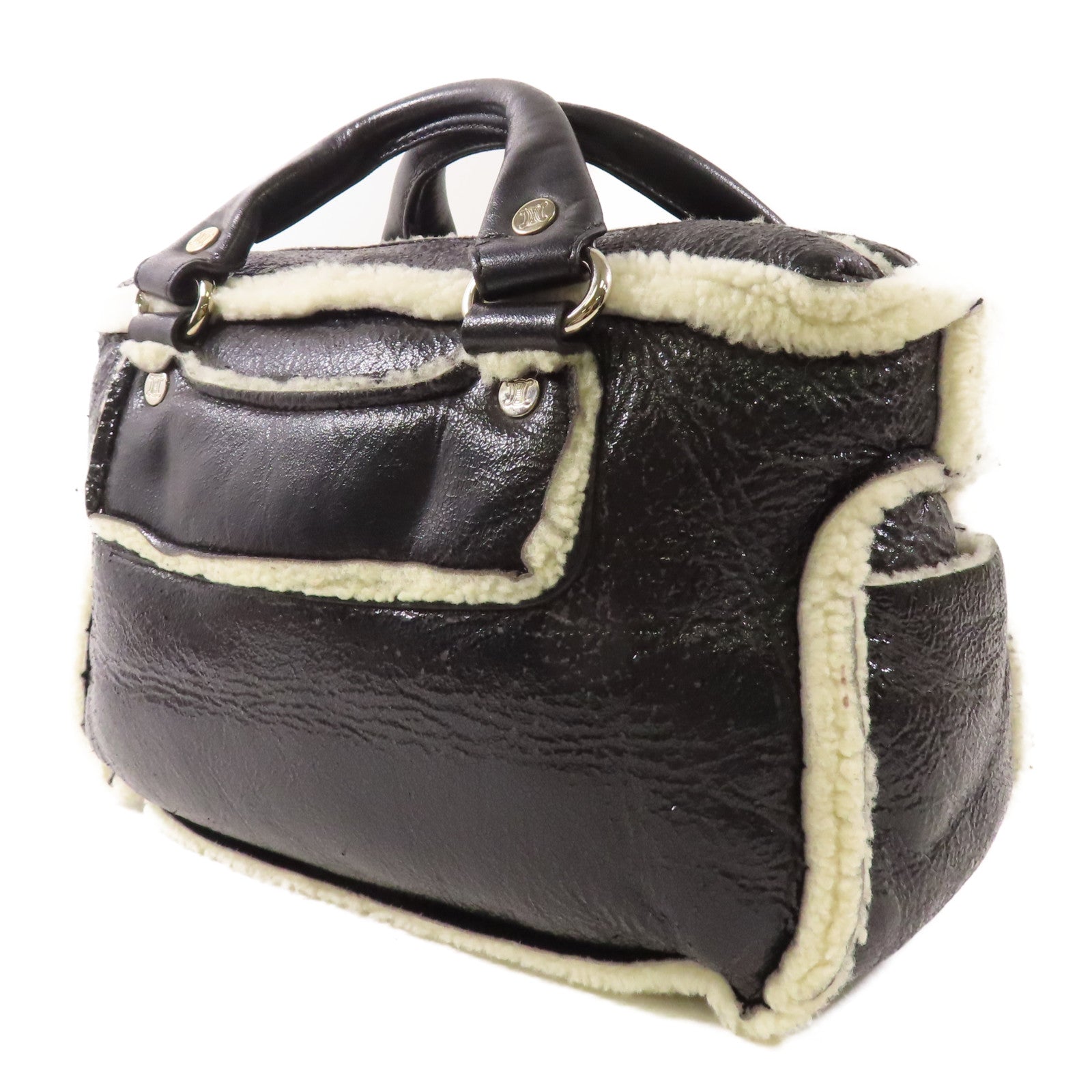 CELINE 【激減優惠】牛皮皮革Handbag銀扣手挽袋