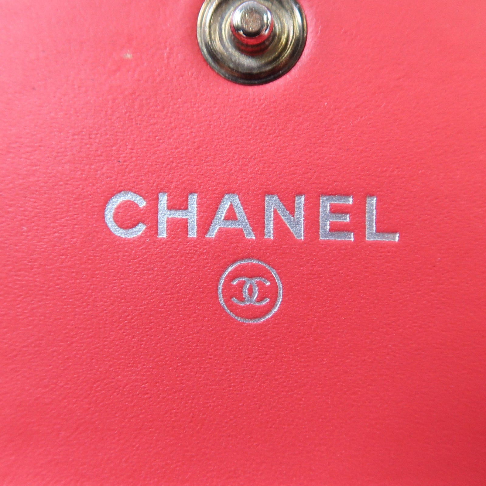 CHANEL Caviar皮革Long Wallet銀扣長錢包紅色