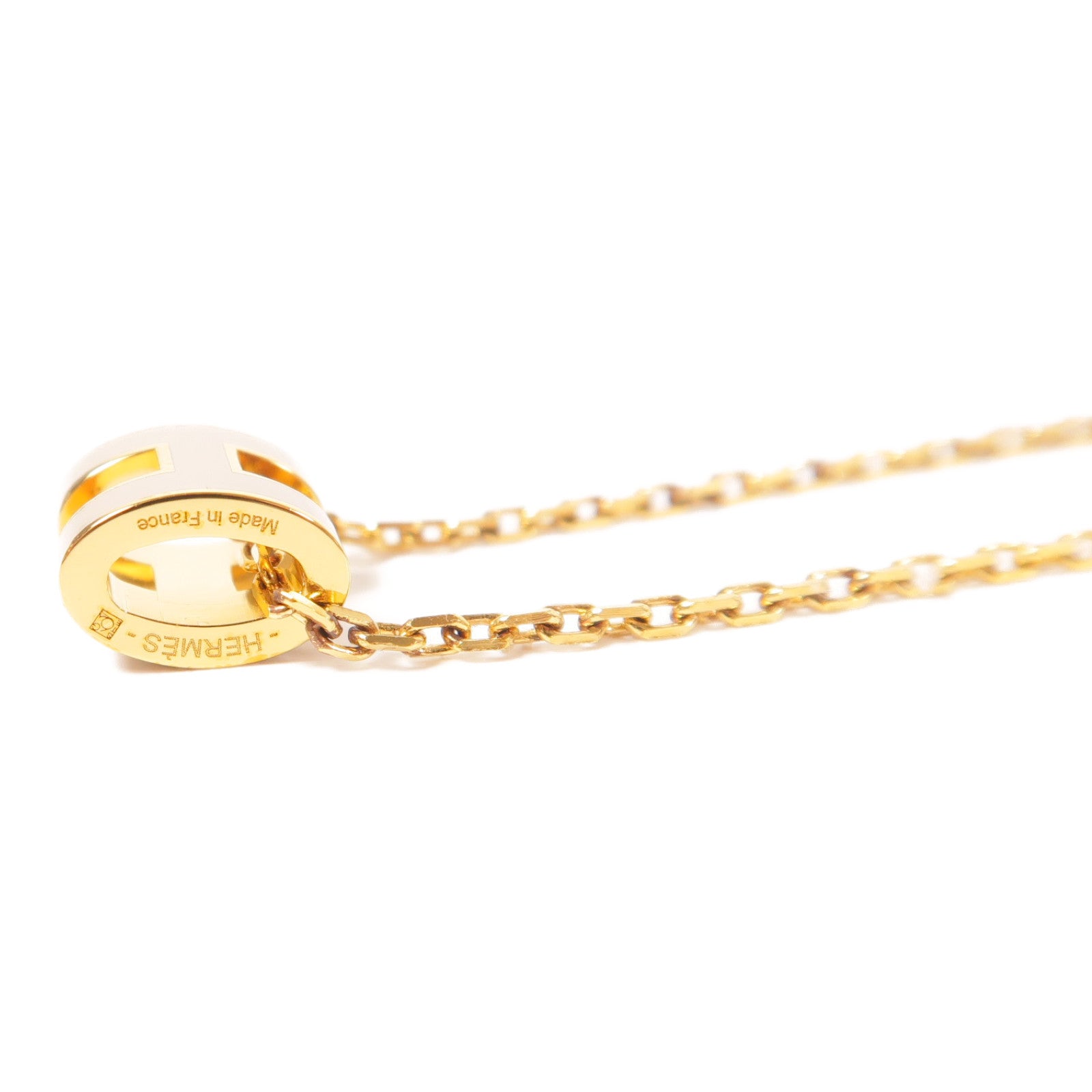 HERMES 金屬/琺瑯Mini POP H Necklace金扣項鏈Chai
