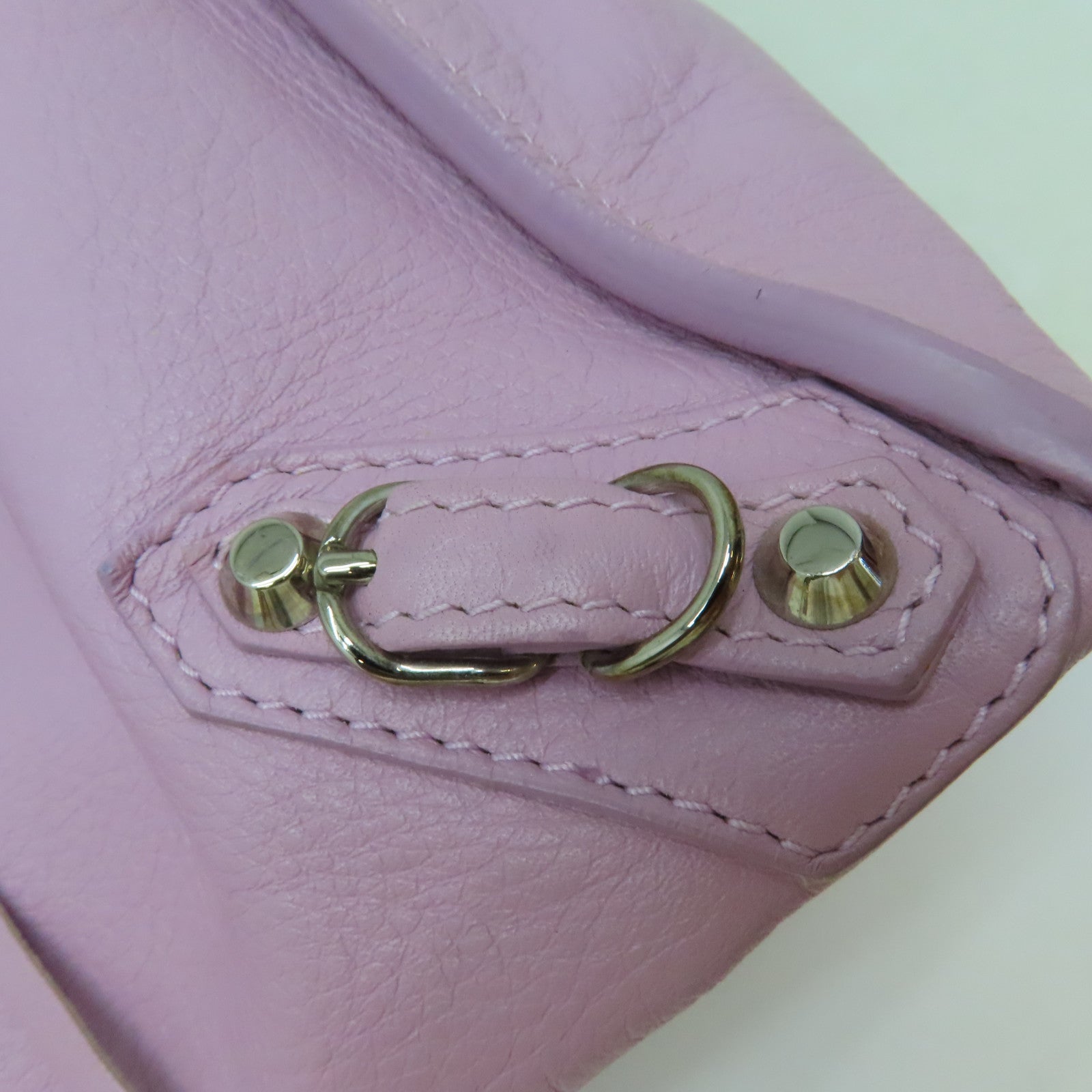 BALENCIAGA 【激減優惠】牛皮皮革Papier Tote銀扣手挽袋紫色