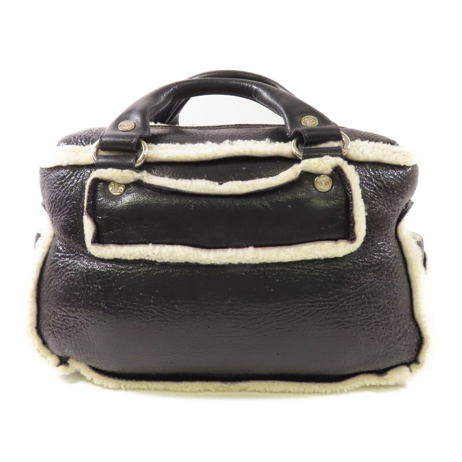CELINE 【激減優惠】牛皮皮革Handbag銀扣手挽袋