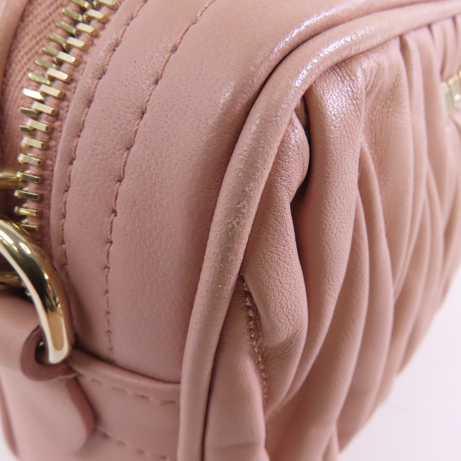 Miu Miu 羊皮皮革Chain Shoulder Bag金扣鏈帶肩背袋粉紅色